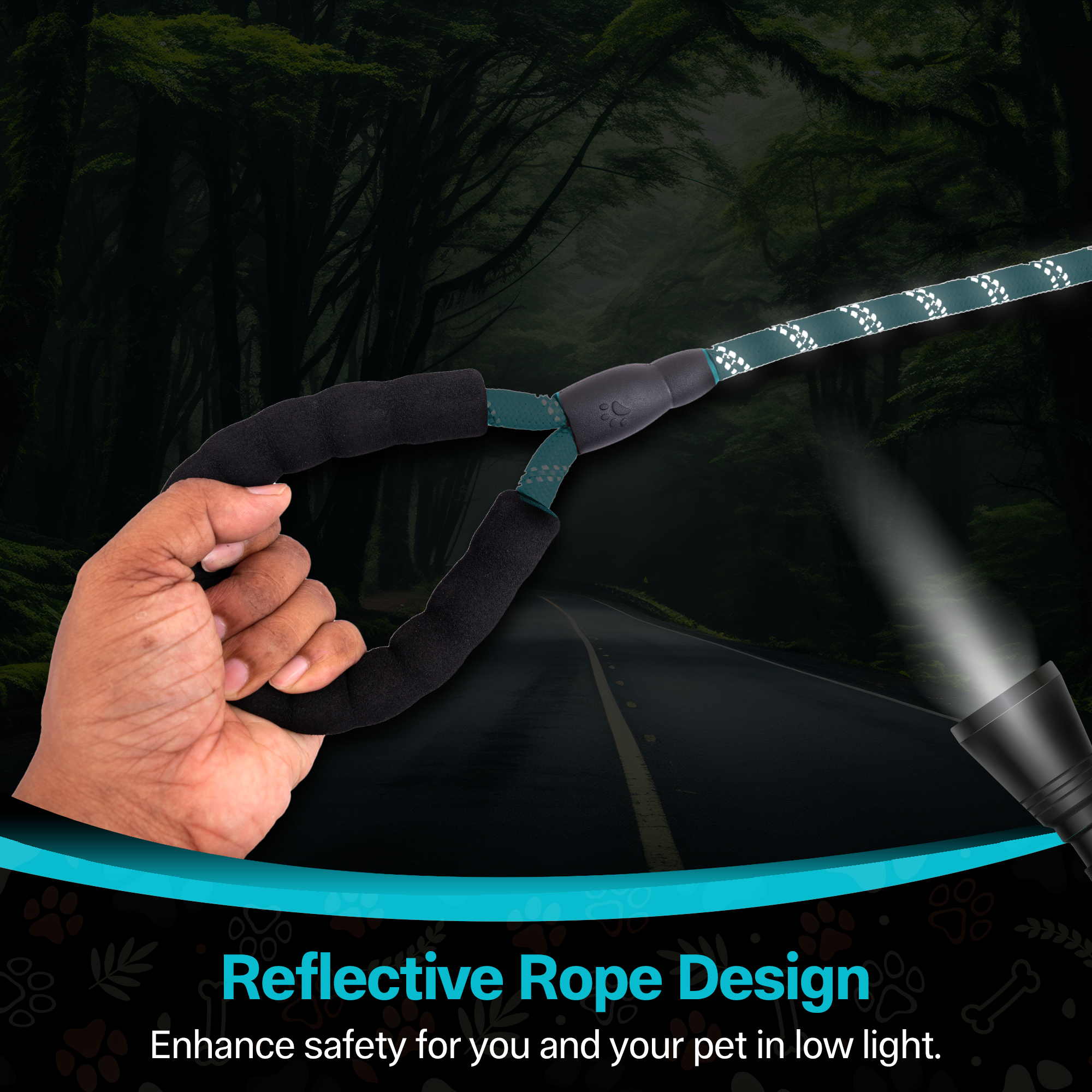 ADIL’S Heavy Duty Nylon Dog Leash, Reflective Dog Leash for Medium & Large Dogs (5 Feet)