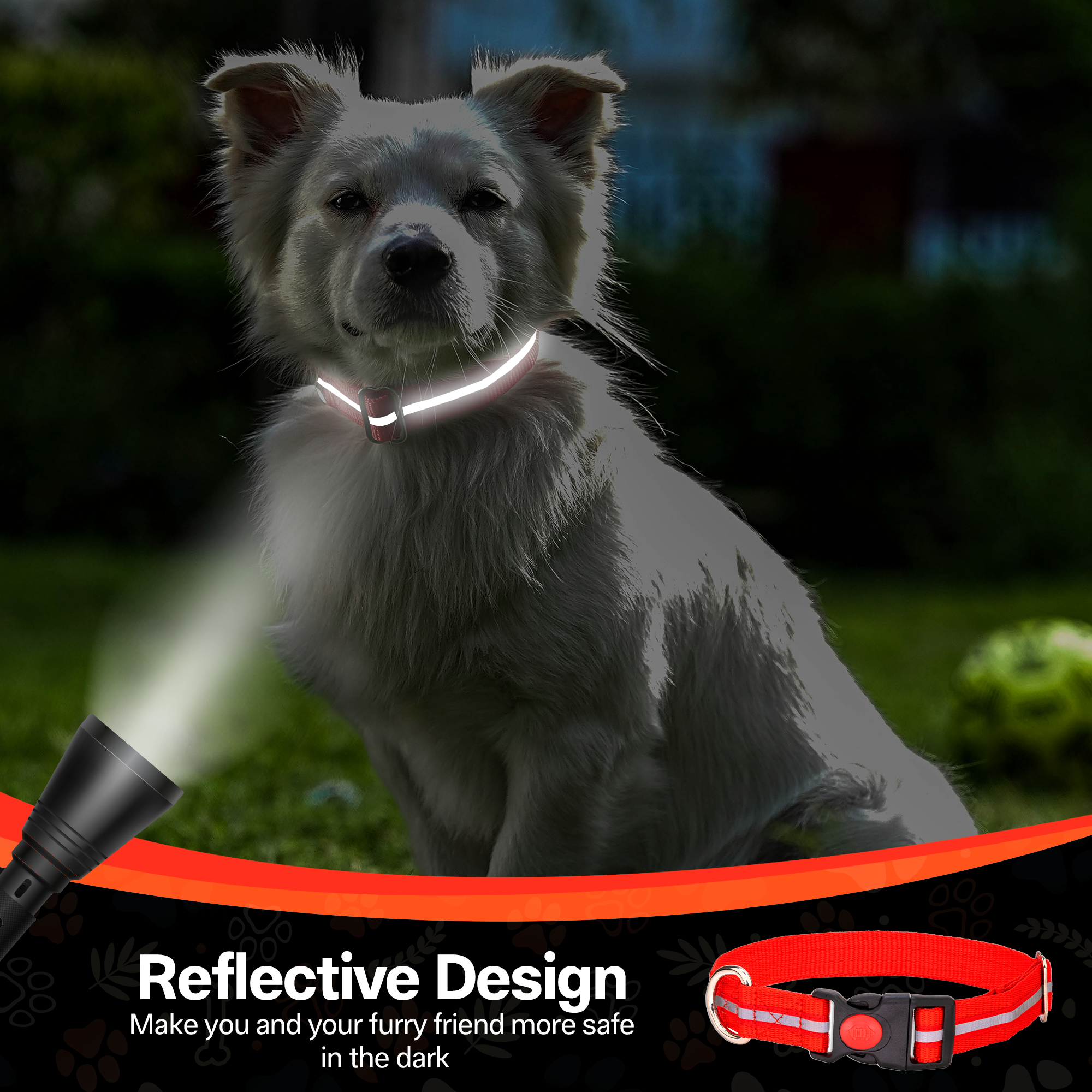 Nylon Reflective Dog Collar 1 inch Width - Adjustable Heavy Duty Pet Collars with Quick Release Buckle & D-Ring for leashes