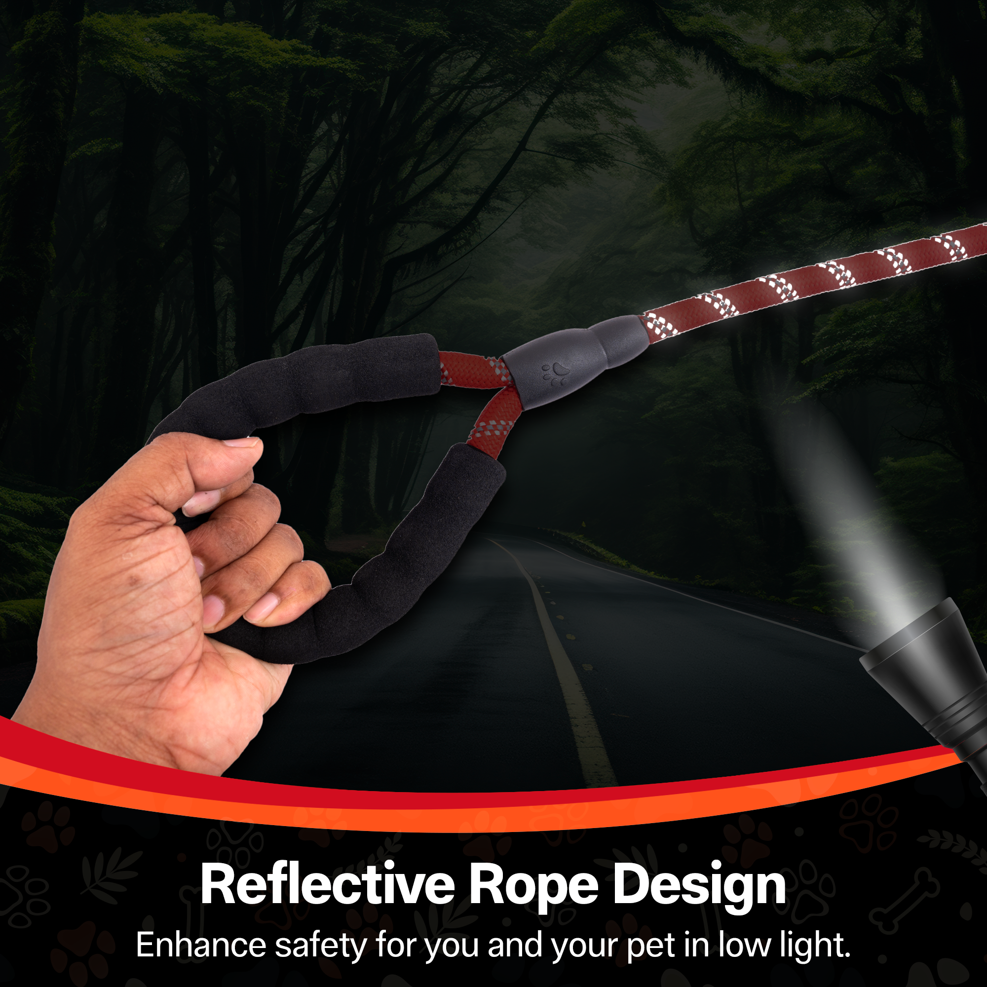 ADIL’S Heavy Duty Nylon Dog Leash, Reflective Dog Leash for Medium & Large Dogs (5 Feet)