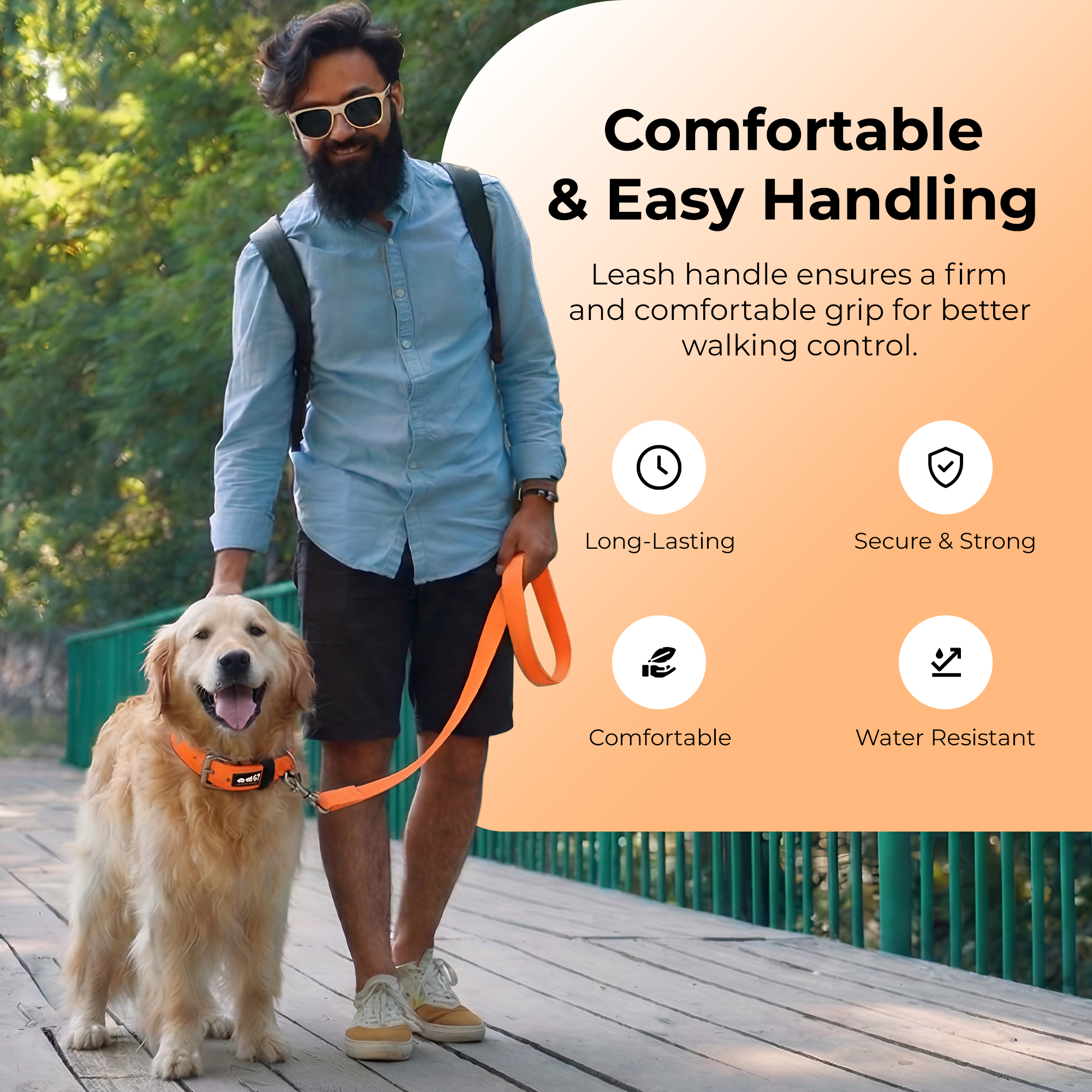Adil’s Nylon Dog Collar & Leash Combo Set 1.5 Inch Wide Adjustable Collar with Strong Metal Buckle & D-Ring, 5 Ft Durable Leash with 360° Swivel Hook Pets