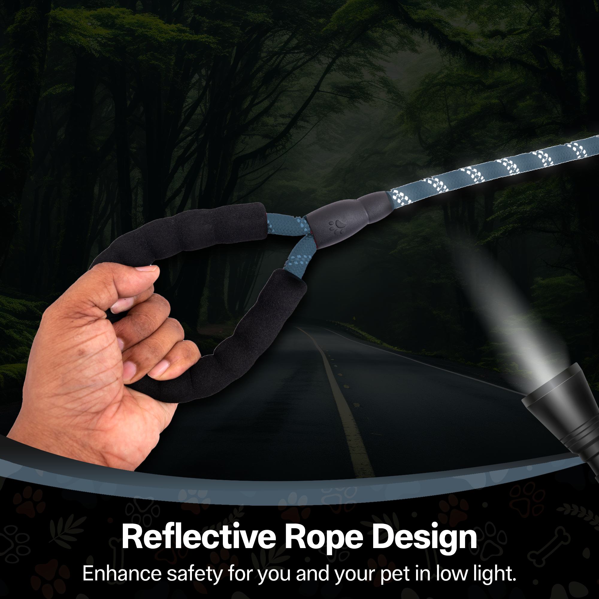 ADIL’S Heavy Duty Nylon Dog Leash, Reflective Dog Leash for Medium & Large Dogs (5 Feet)