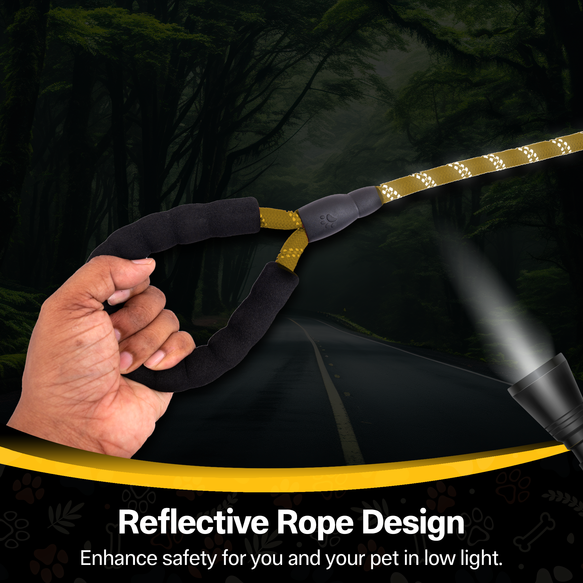 ADIL’S Heavy Duty Nylon Dog Leash, Reflective Dog Leash for Medium & Large Dogs (5 Feet)