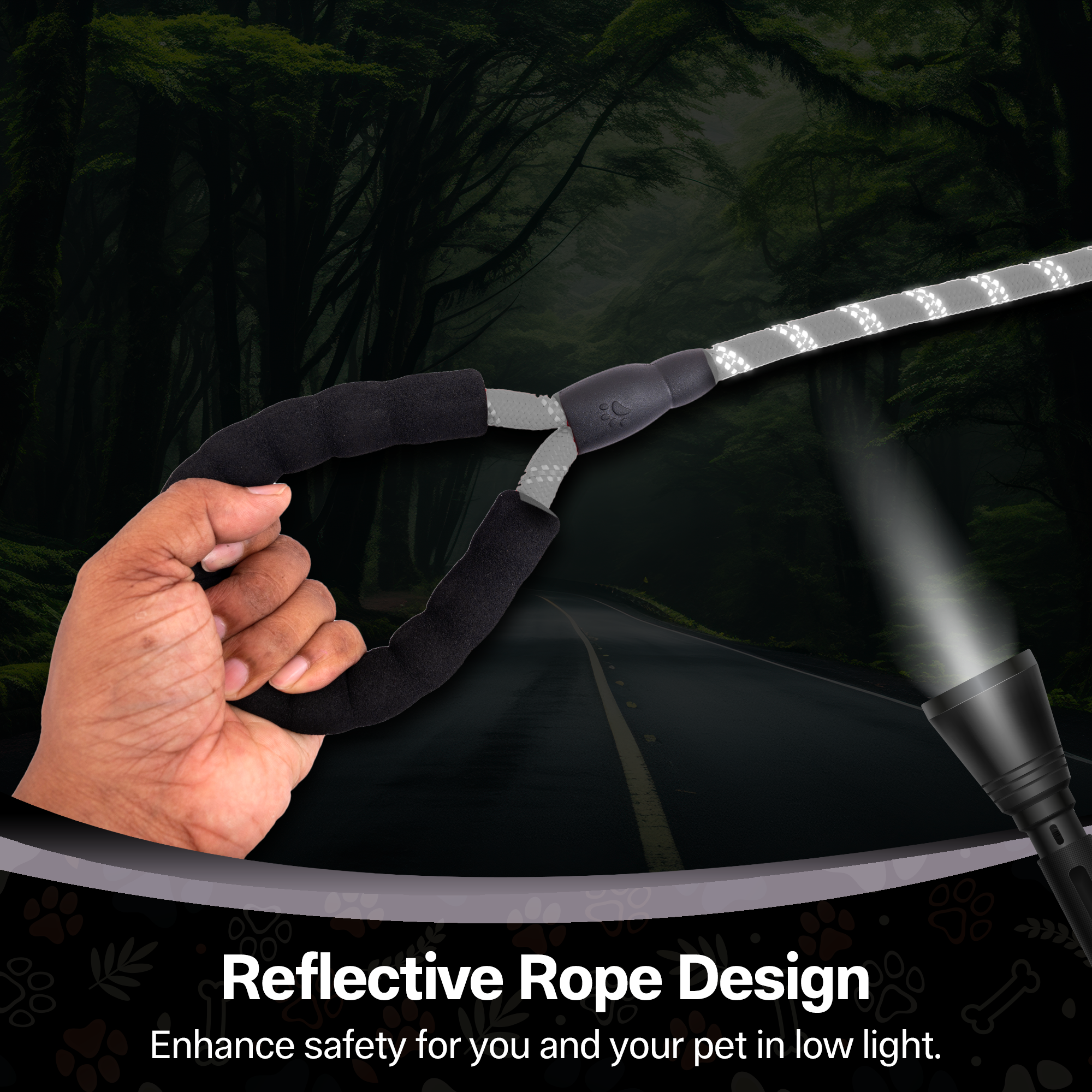 ADIL’S Heavy Duty Nylon Dog Leash, Reflective Dog Leash for Medium & Large Dogs (5 Feet)