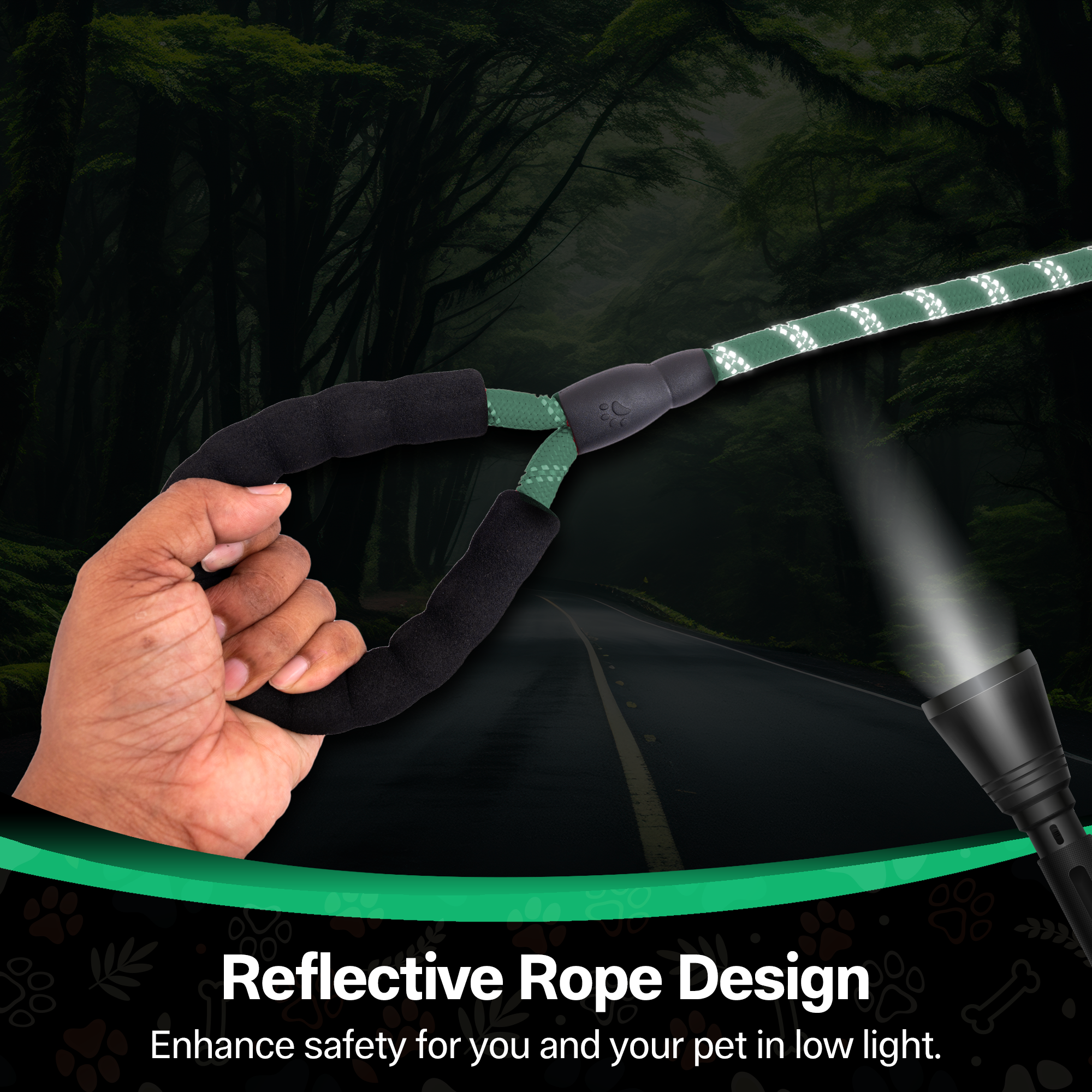 ADIL’S Heavy Duty Nylon Dog Leash, Reflective Dog Leash for Medium & Large Dogs (5 Feet)