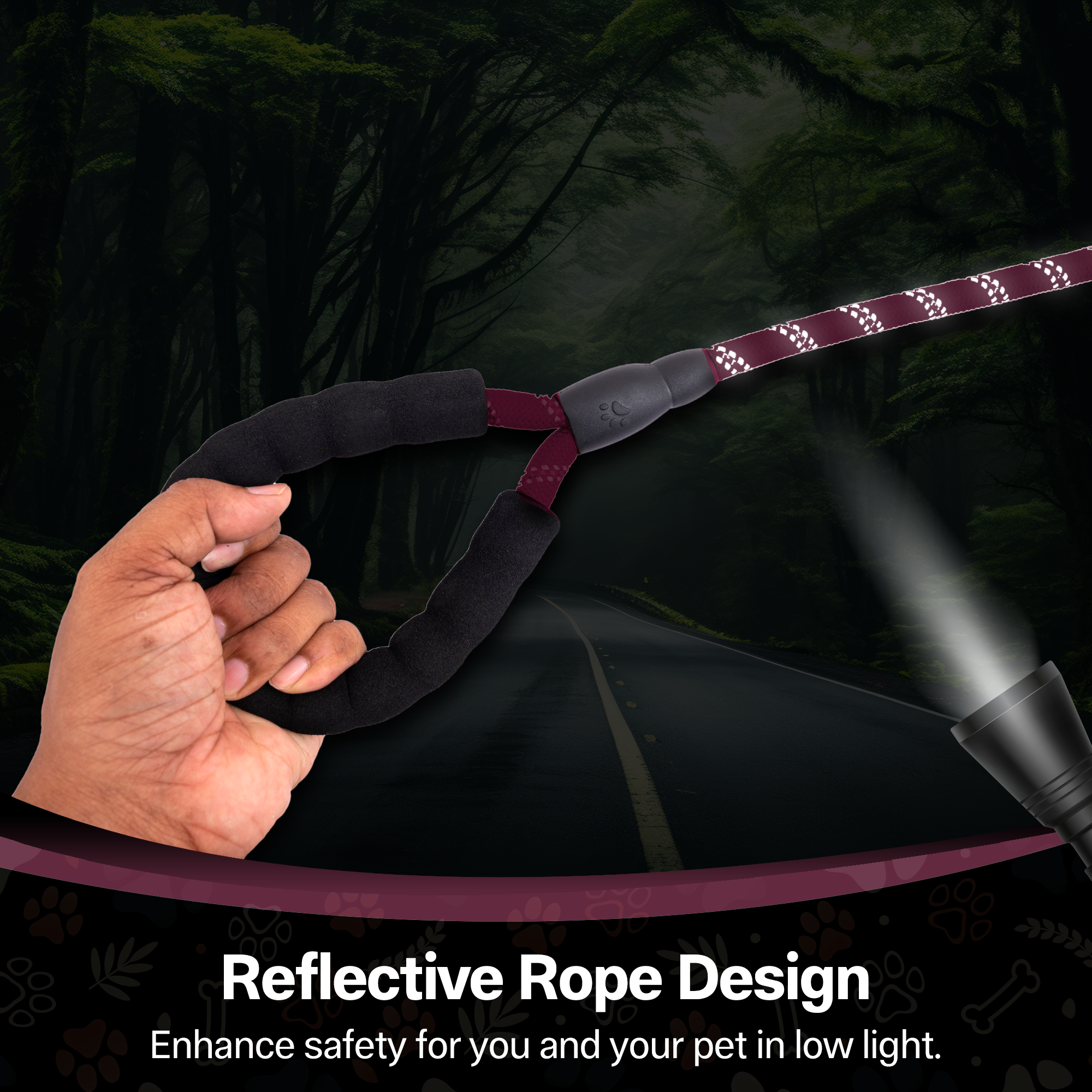 ADIL’S Heavy Duty Nylon Dog Leash, Reflective Dog Leash for Medium & Large Dogs (5 Feet)