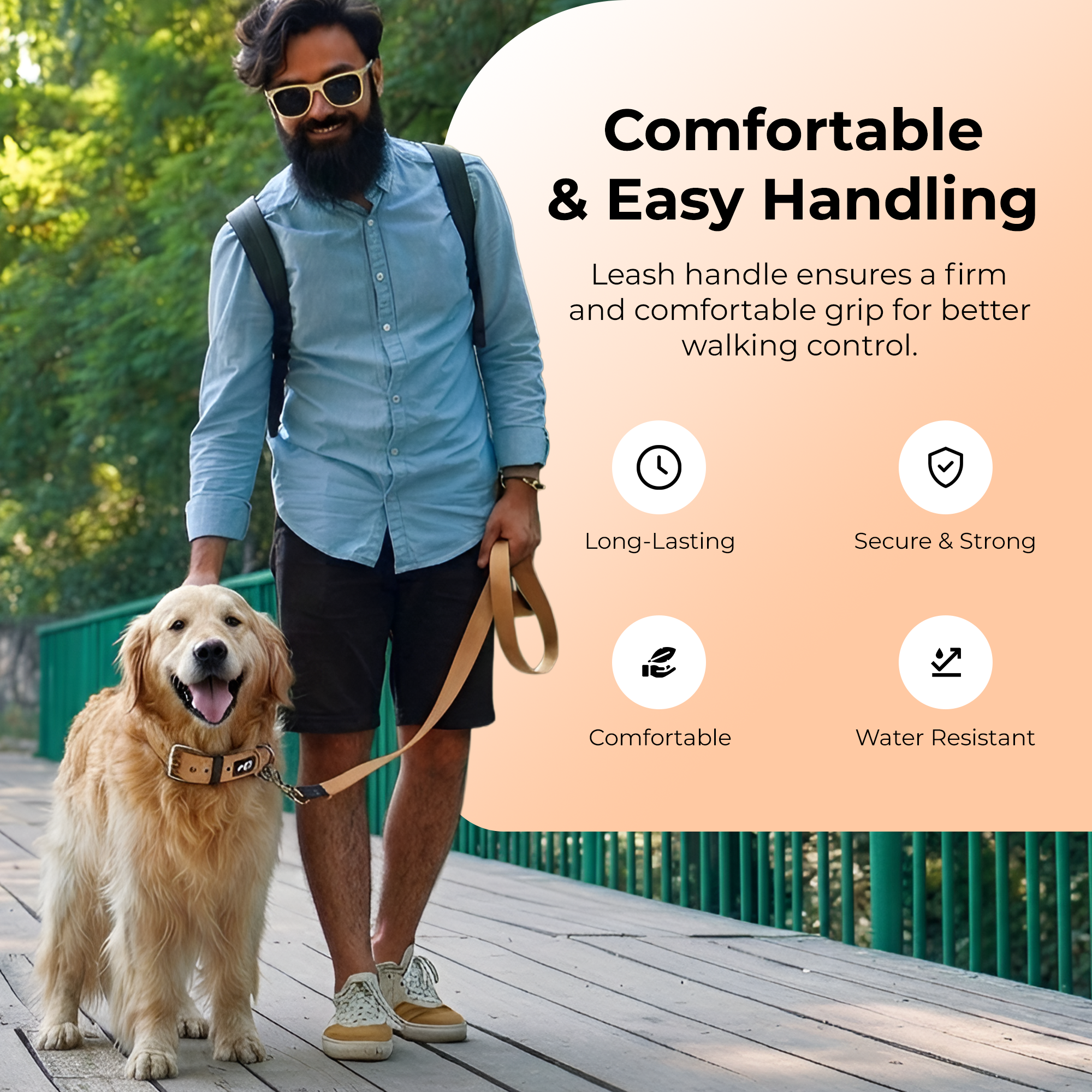 Adil’s Nylon Dog Collar & Leash Combo Set 1.5 Inch Wide Adjustable Collar with Strong Metal Buckle & D-Ring, 5 Ft Durable Leash with 360° Swivel Hook Pets