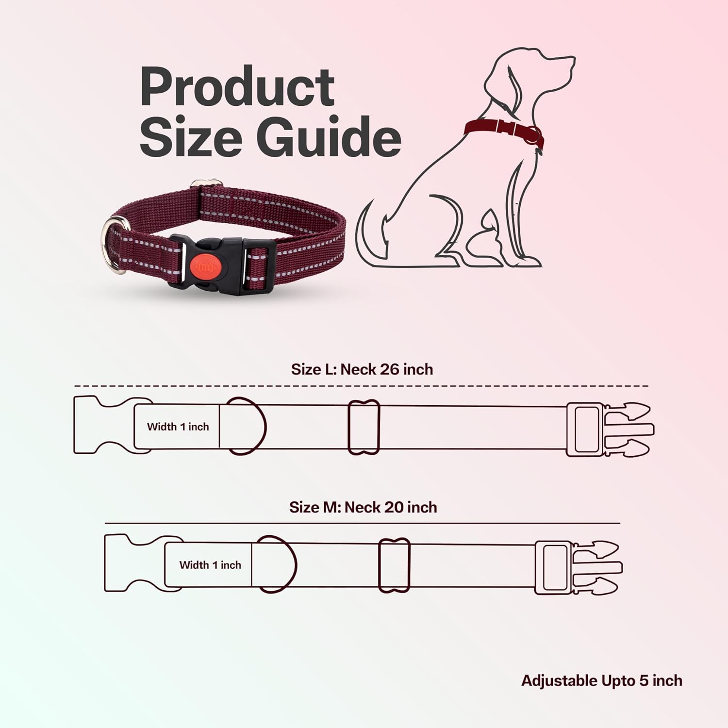 Adil’S Nylon Reflective Dog Collar with Quick Release Strong Plastic Lock Buckle – Suitable for Small, Medium & Large Dogs