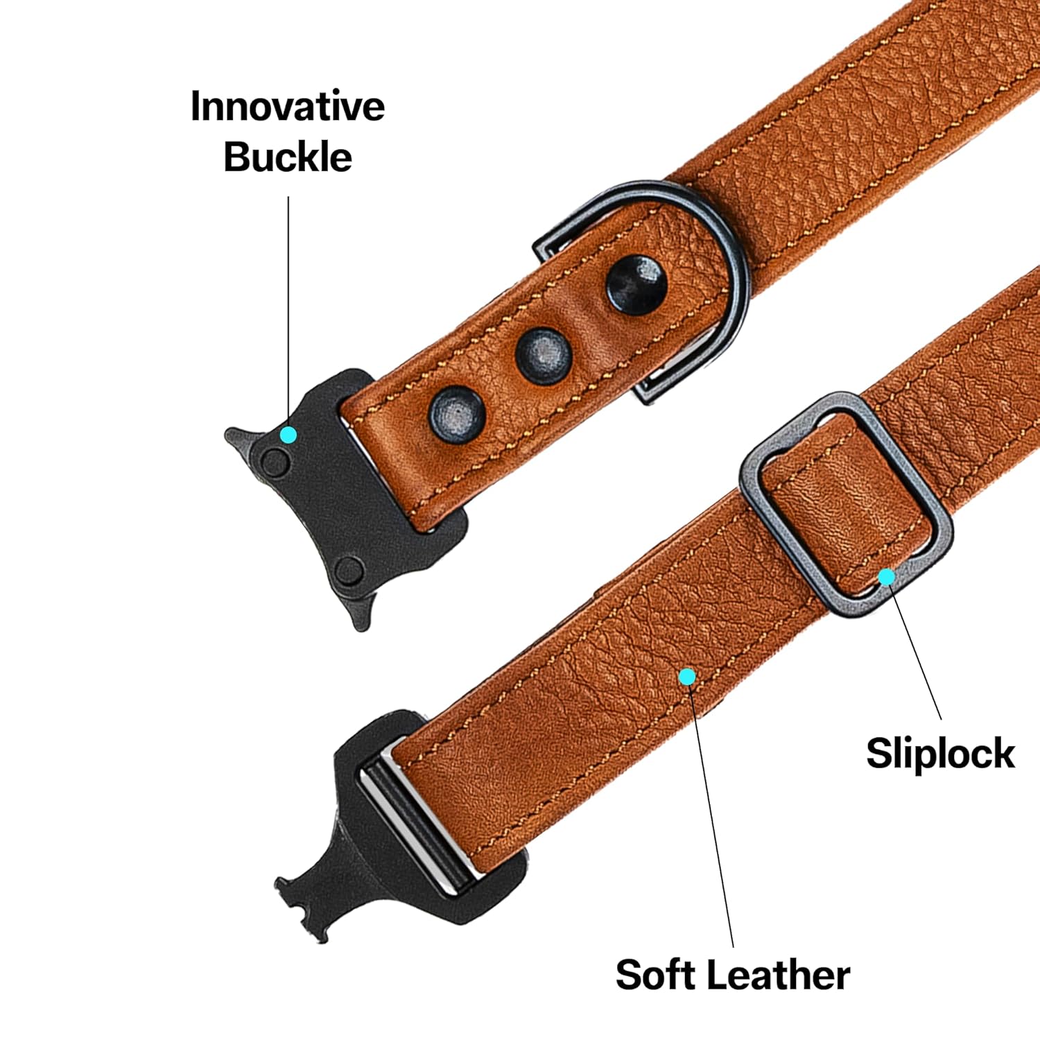 Adil’S Softy Leather Dog Collar 1inch, Dog Neck Belt for Medium to Large Pets – Leather Collars for Dog, Neck Adjustable 12-26 Inch