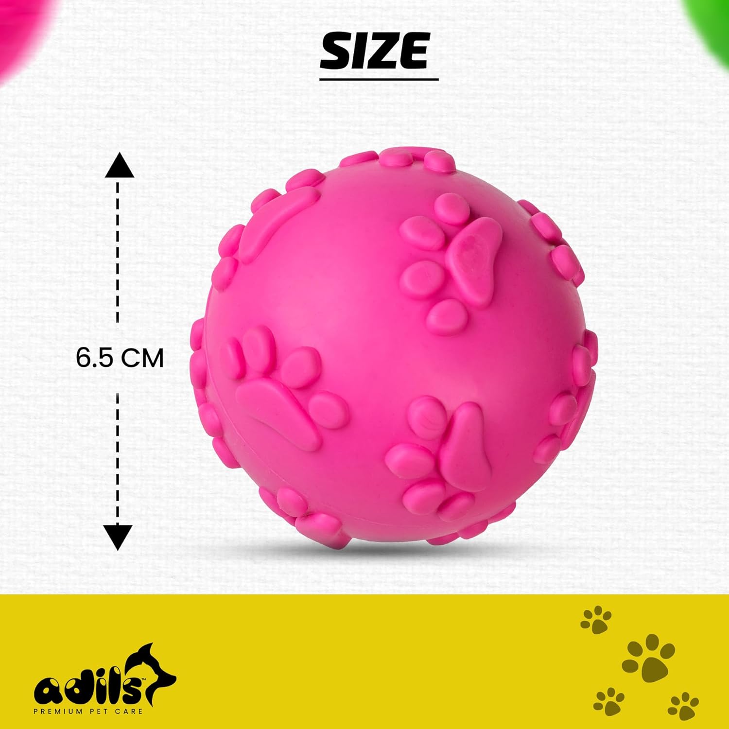 ADIL'S Natural Latex Dog Chews Ball Toy for Small to Medium Dogs & Puppies