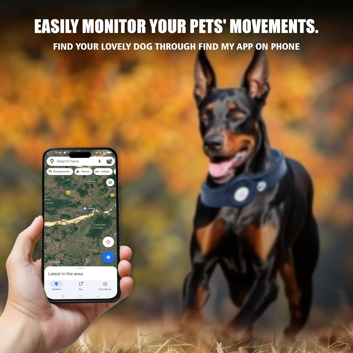 Adil’s AirTag Dog Collar – Genuine Leather with Secure Apple AirTag Holder