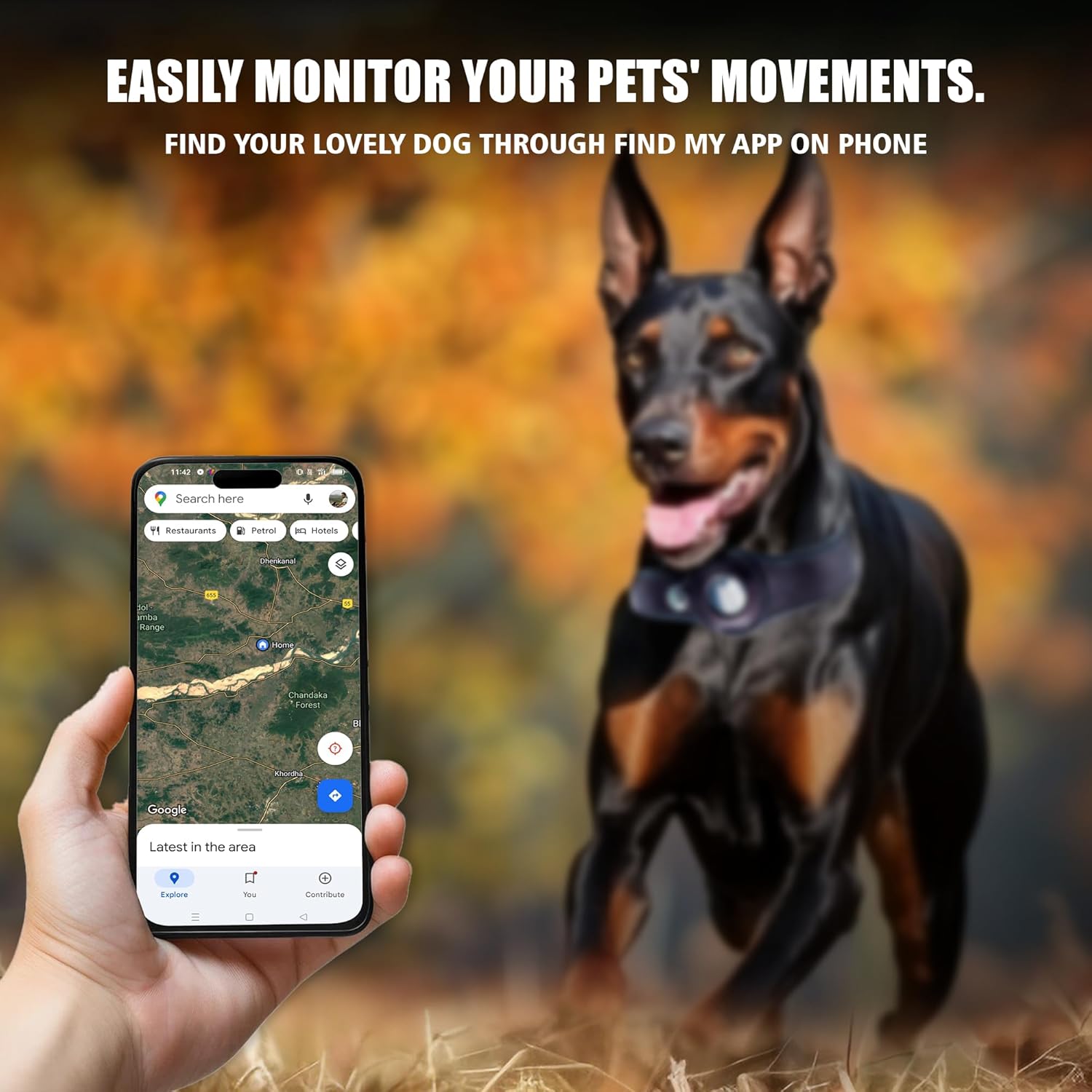 Adil’s AirTag Dog Collar – Genuine Leather with Secure Apple AirTag Holder