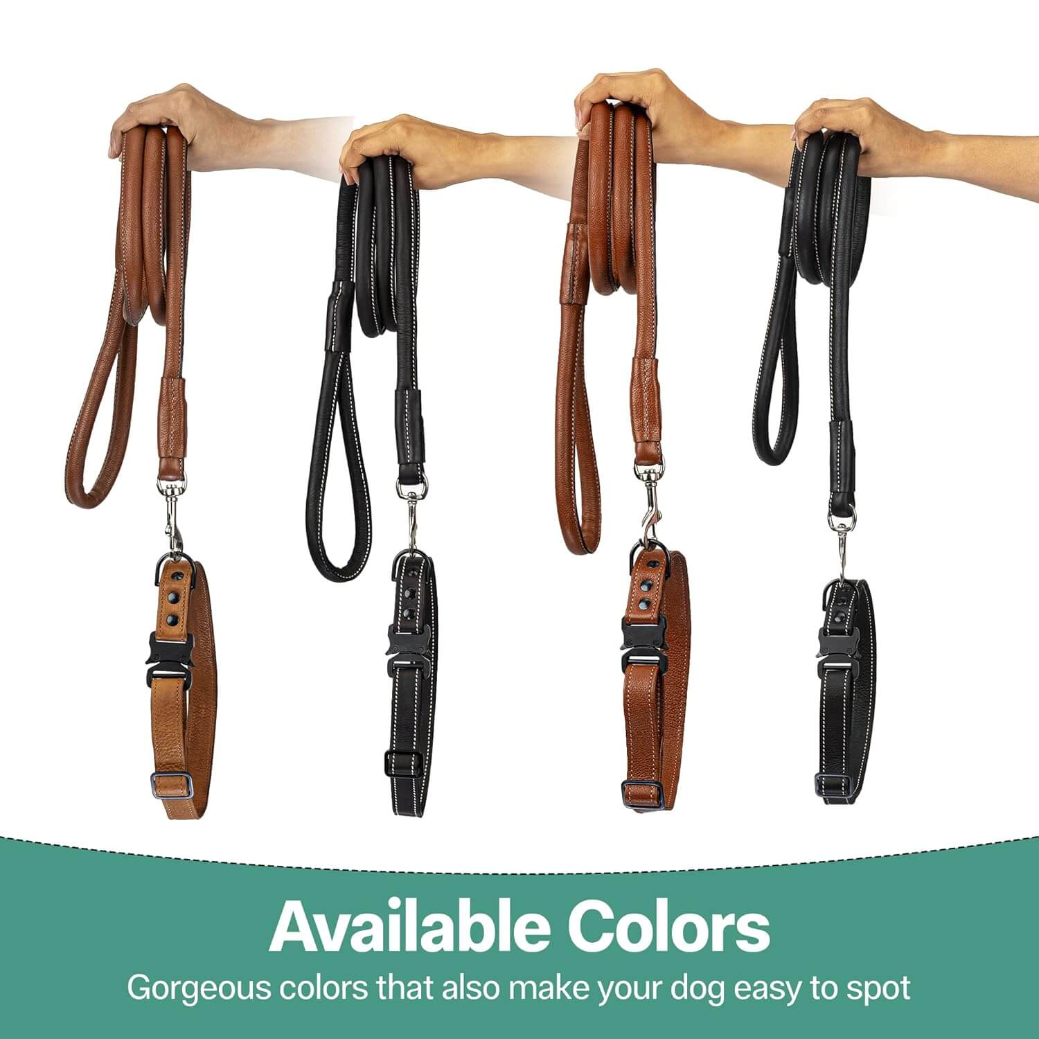 Adil’S Premium Rolled NDM Softy Leather Dog Leashes - 5 Feet Length