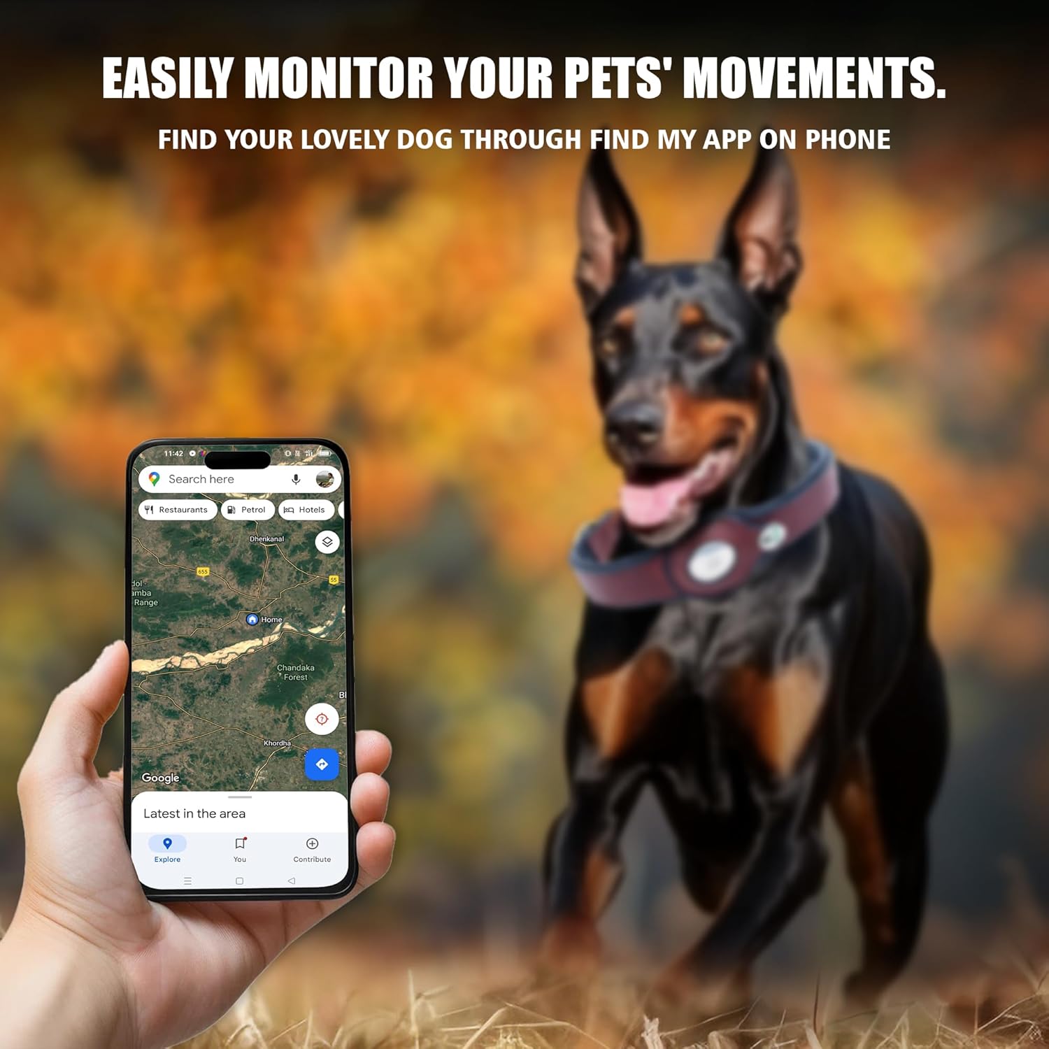 Adil’s AirTag Dog Collar – Genuine Leather with Secure Apple AirTag Holder