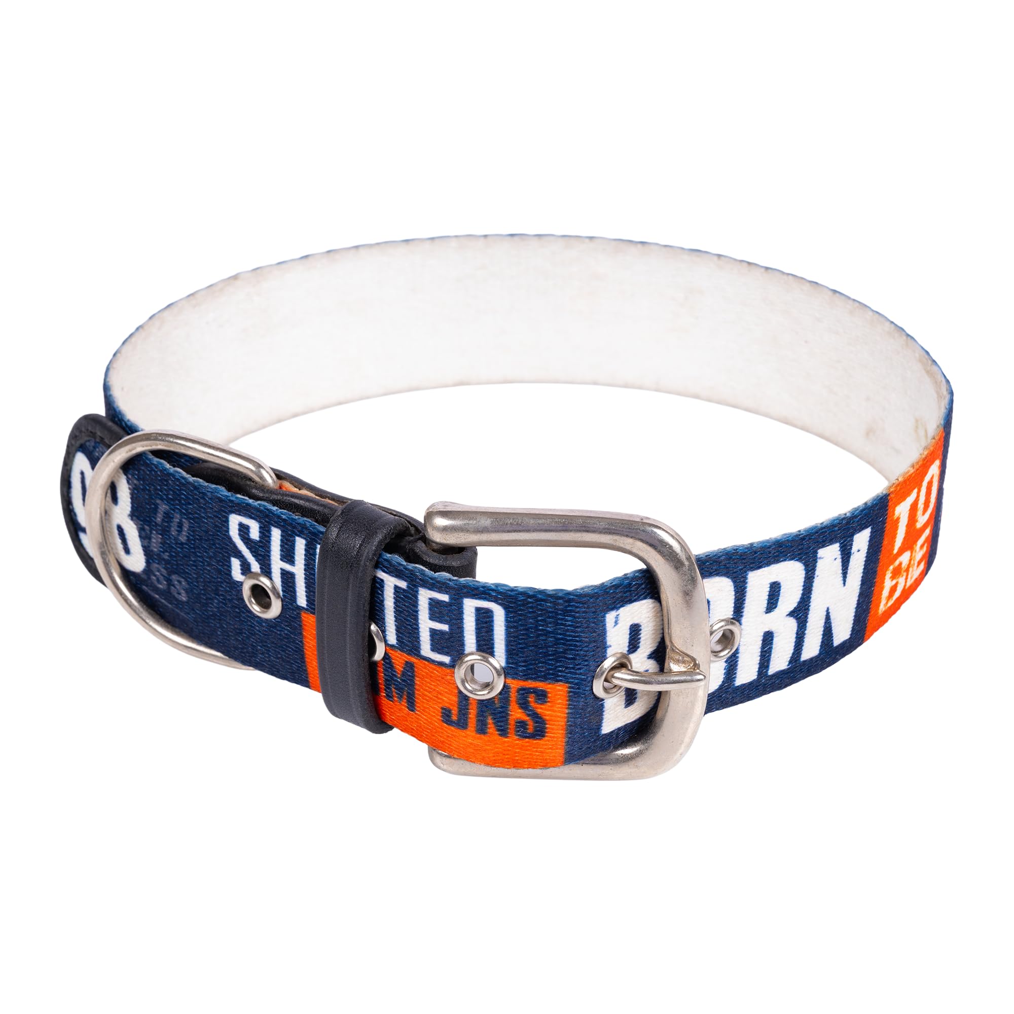 ADIL's Handcrafted Cotton Dog Collar – Premium Graffiti Printed Webbing Neckbelt with Heavy-Duty Metal Buckle & Strong D-Ring Adjustable Neckband for Small Medium Large Dogs, 1.5 Inch (Black, S)