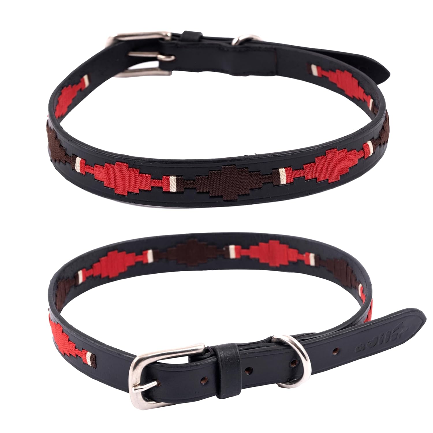 ADIL'S Polo Dog Collar,1 Inch Width Handcrafted by Artisans|Leather Dog Collar with Strong Metal Buckle & D-Ring for Small, Medium & Large Dogs