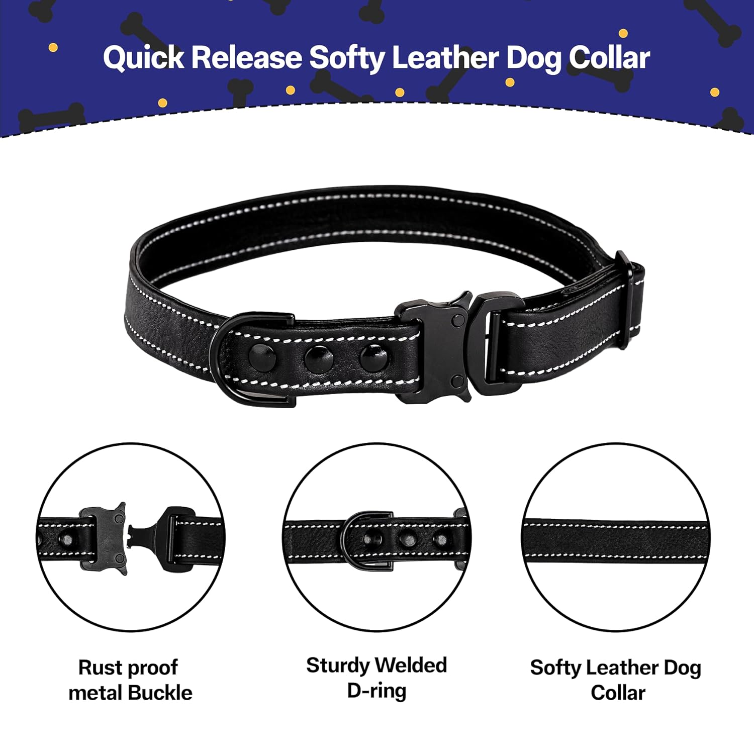 Adil’S Softy Leather Dog Collar 1inch, Dog Neck Belt for Medium to Large Pets – Leather Collars for Dog, Neck Adjustable 12-26 Inch