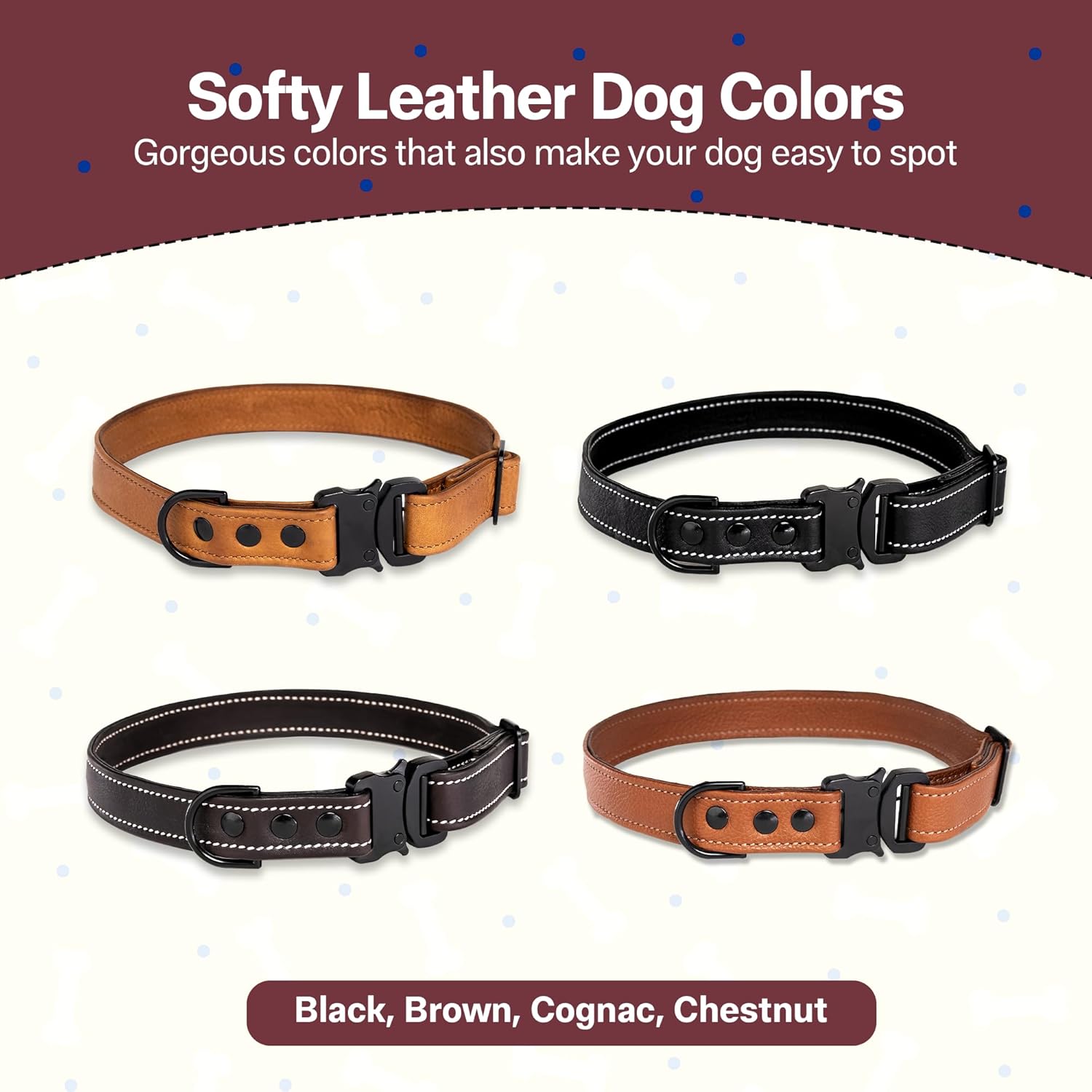 Adil’S Softy Leather Dog Collar 1inch, Dog Neck Belt for Medium to Large Pets – Leather Collars for Dog, Neck Adjustable 12-26 Inch