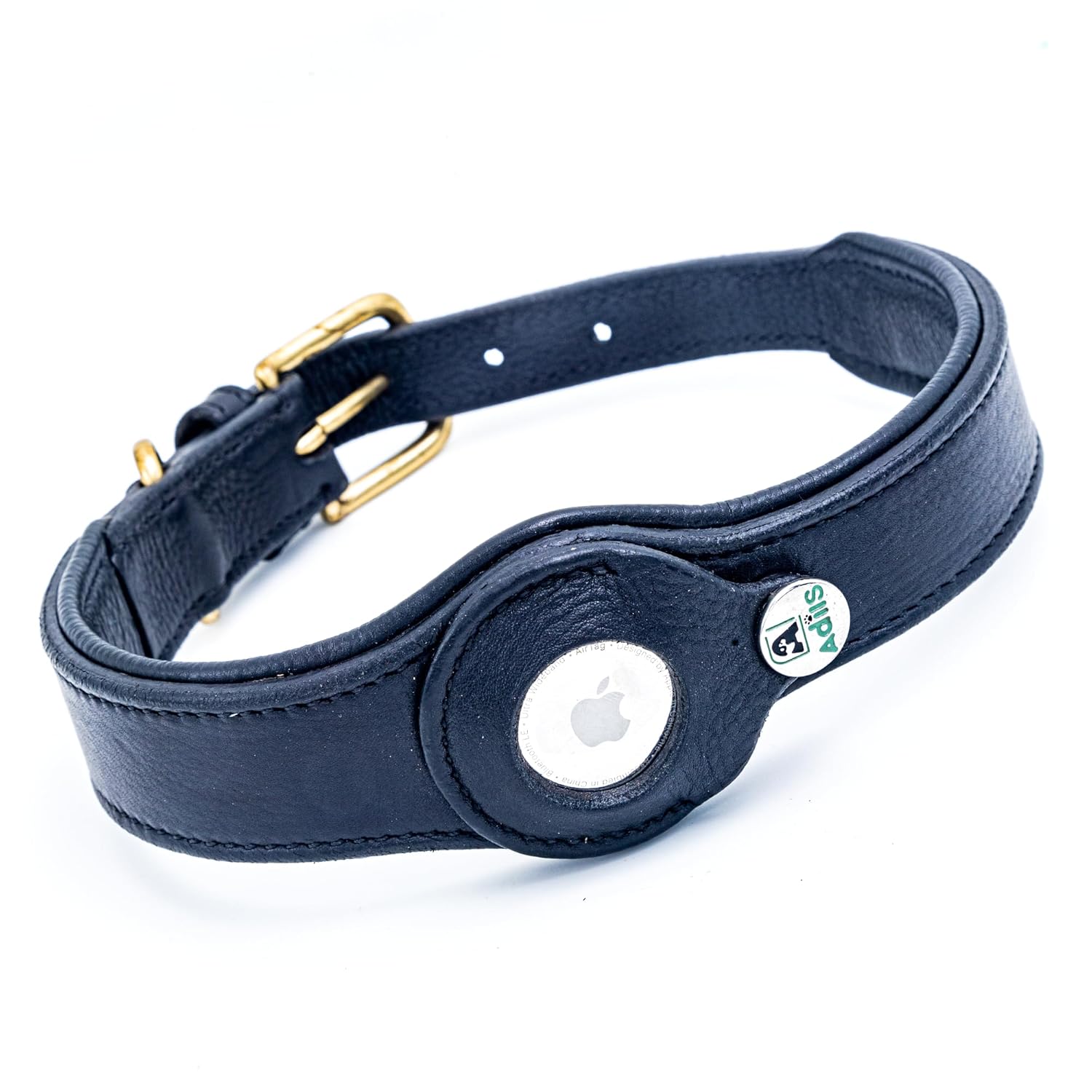 Adil’s AirTag Dog Collar – Genuine Leather with Secure Apple AirTag Holder