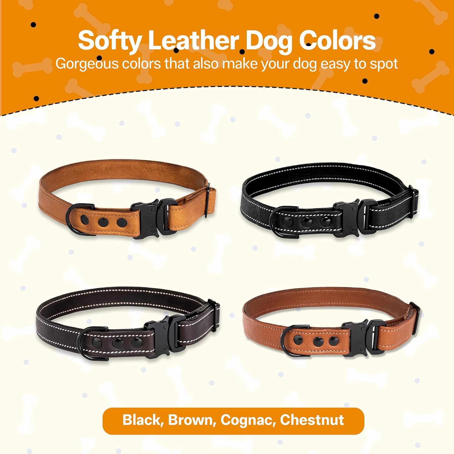 Adil’S Softy Leather Dog Collar 1inch, Dog Neck Belt for Medium to Large Pets – Leather Collars for Dog, Neck Adjustable 12-26 Inch