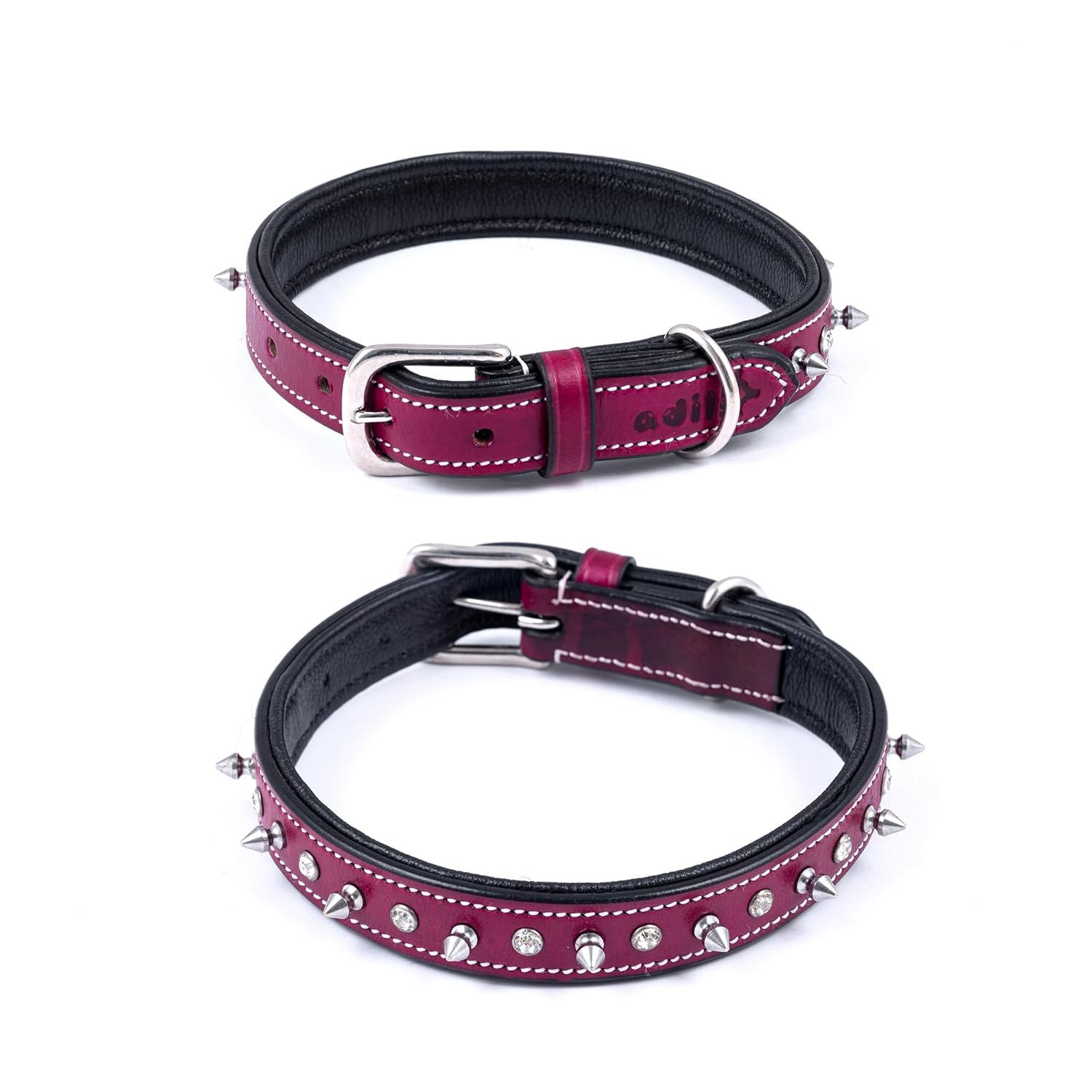 Adil’S Leather Spike Studded Dog Collar – Adjustable Pet Collar for Small, Medium, Large Dogs Durable & Stylish for Pitbulls, Bulldogs, Mastiffs & Guard Dogs