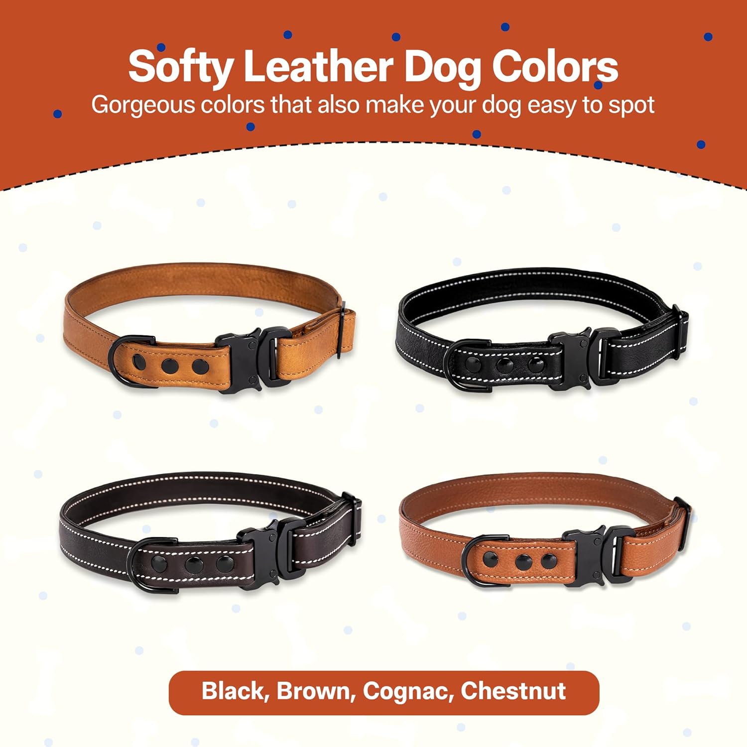 Adil’S Softy Leather Dog Collar 1inch, Dog Neck Belt for Medium to Large Pets – Leather Collars for Dog, Neck Adjustable 12-26 Inch