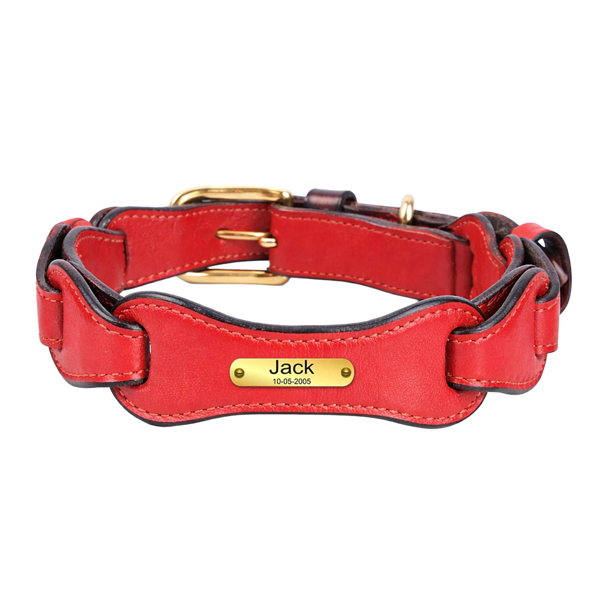 Adil’S Soft Leather Personalized Dog Collar for Large Medium Small Dogs Neck Collar with Personalized Dog Name in Neck Size 12 Inch to 26 Inch