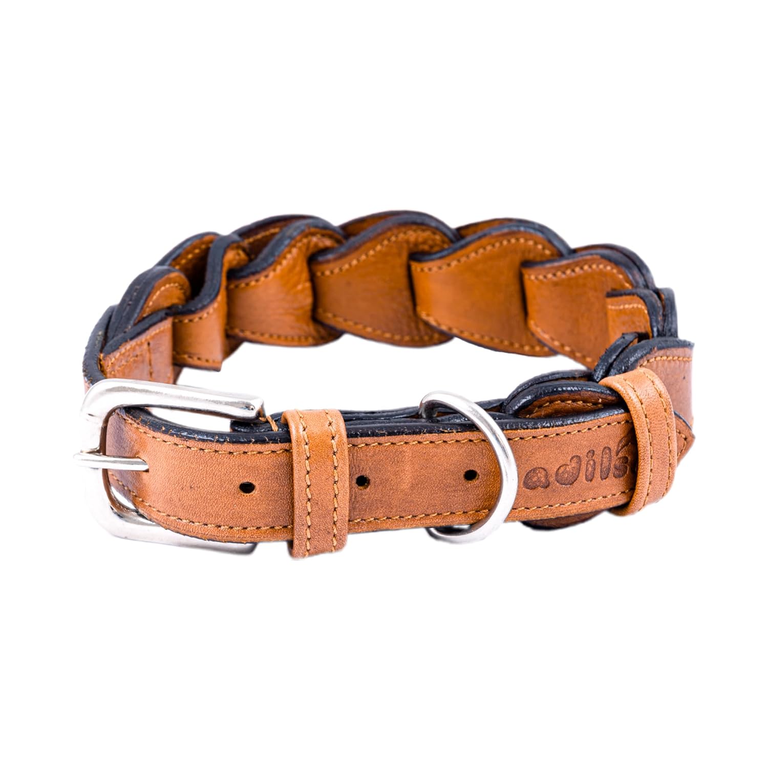 Adil’S Genuine Leather Loop Dog Collar – Handmade, Heavy-Duty, Soft Padded & Adjustable – Durable Braided Leather Collar Dogs