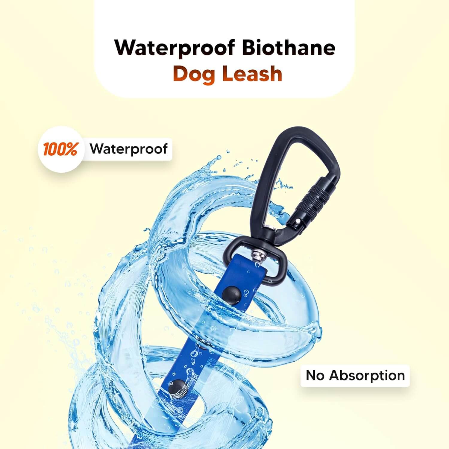 Adil’s Biothane Dog Leash - Waterproof Leashes for Dogs, Metal Hook, Adjustable 5ft Length Suitable for Dogs & Puppies, Ideal for Walking, Running & Training