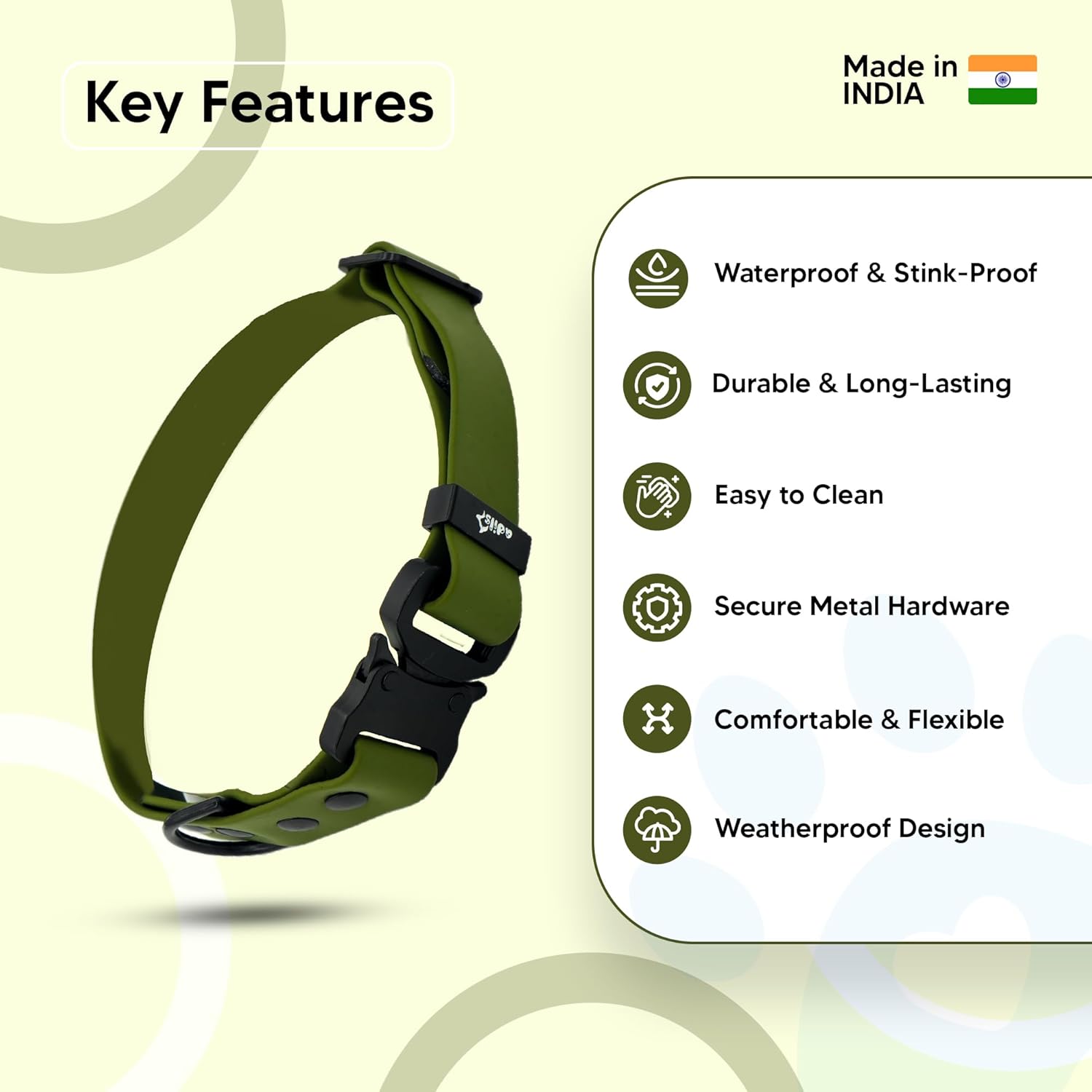 Adil’S Biothane Dog Collar - Waterproof Heavy Duty Dog Collars with Quick Release Buckle & D-Ring