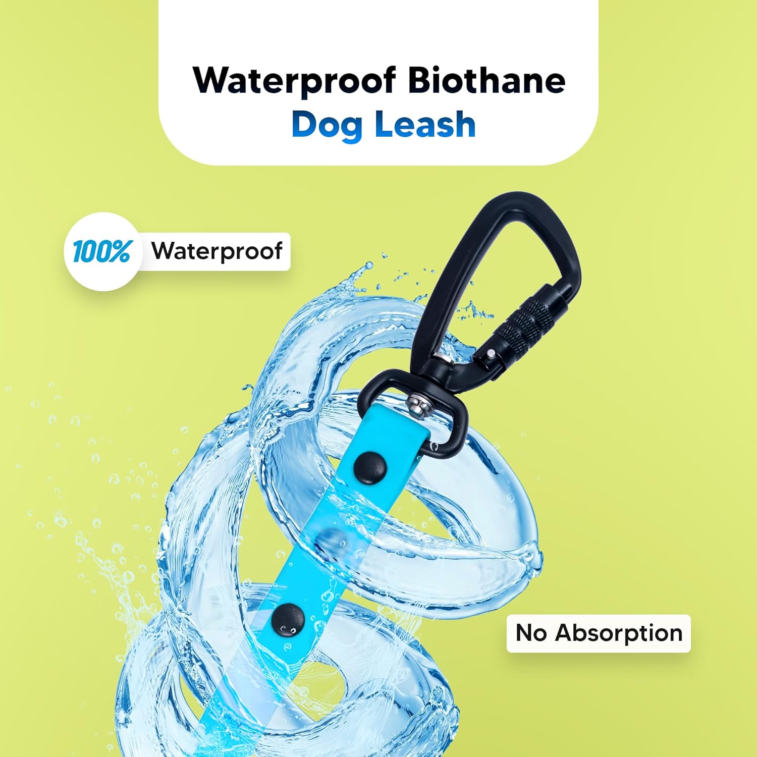 Adil’s Biothane Dog Leash - Waterproof Leashes for Dogs, Metal Hook, Adjustable 5ft Length Suitable for Dogs & Puppies, Ideal for Walking, Running & Training