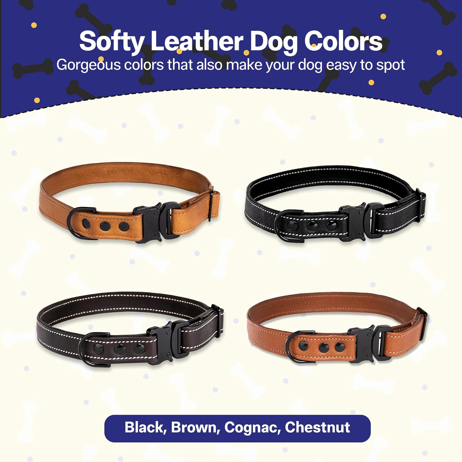 Adil’S Softy Leather Dog Collar 1inch, Dog Neck Belt for Medium to Large Pets – Leather Collars for Dog, Neck Adjustable 12-26 Inch