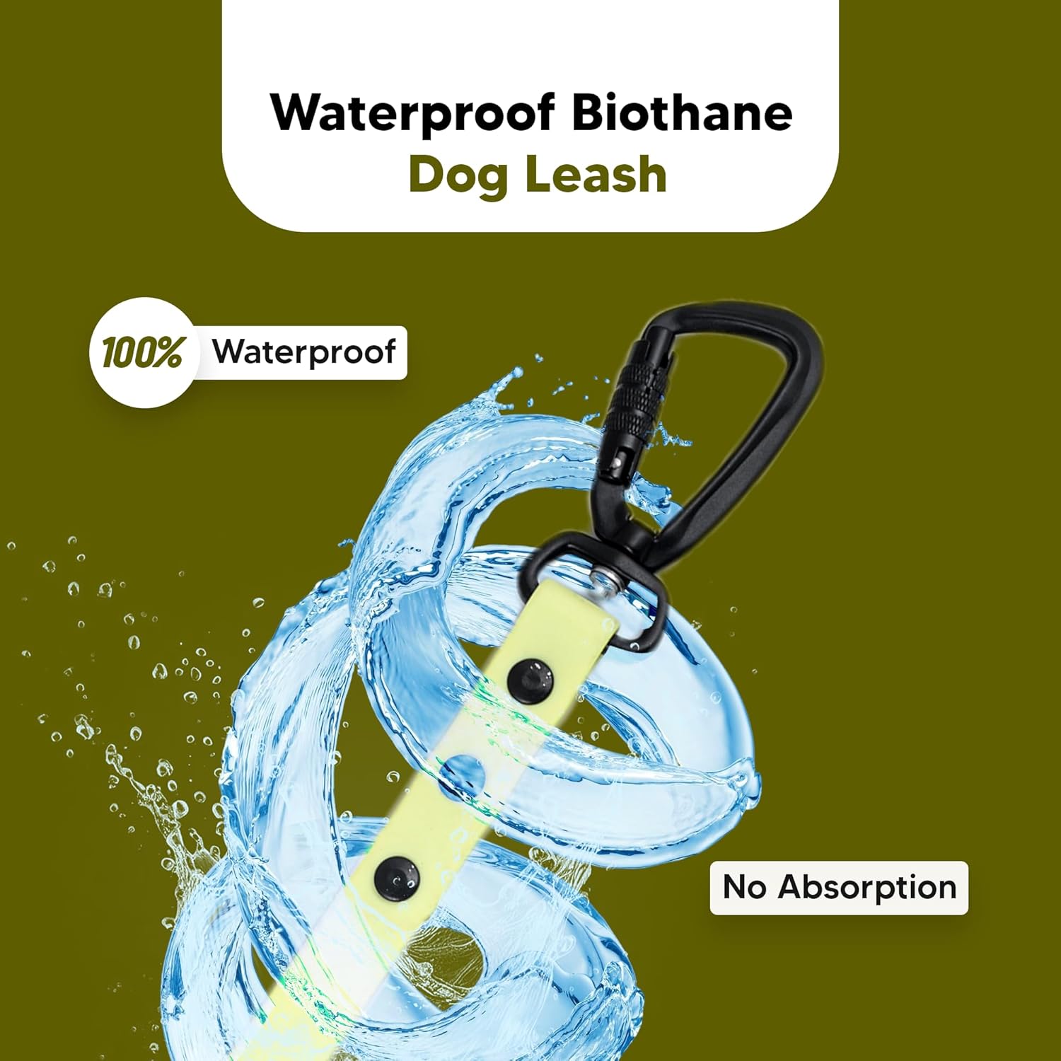 Adil’s Biothane Dog Leash - Waterproof Leashes for Dogs, Metal Hook, Adjustable 5ft Length Suitable for Dogs & Puppies, Ideal for Walking, Running & Training