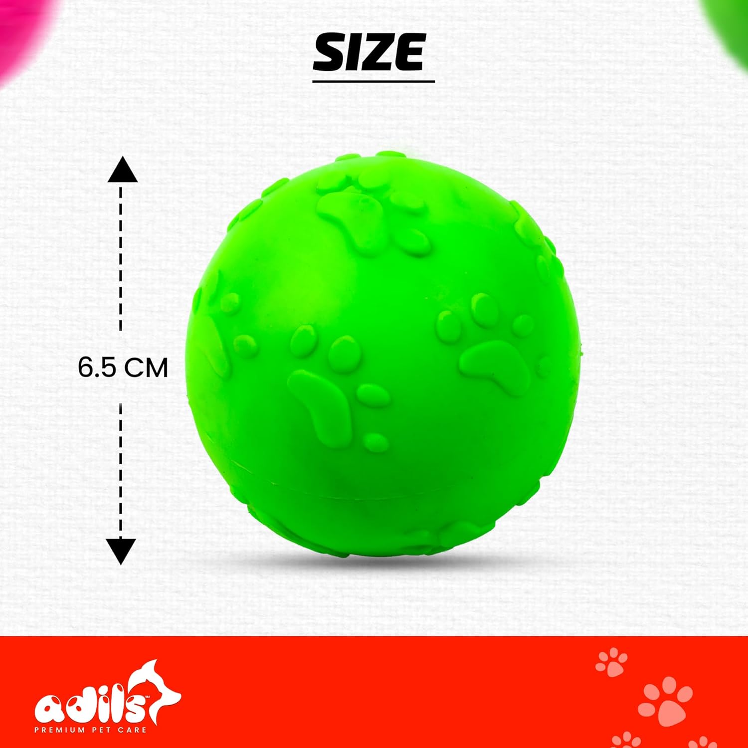 ADIL'S Natural Latex Dog Chews Ball Toy for Small to Medium Dogs & Puppies