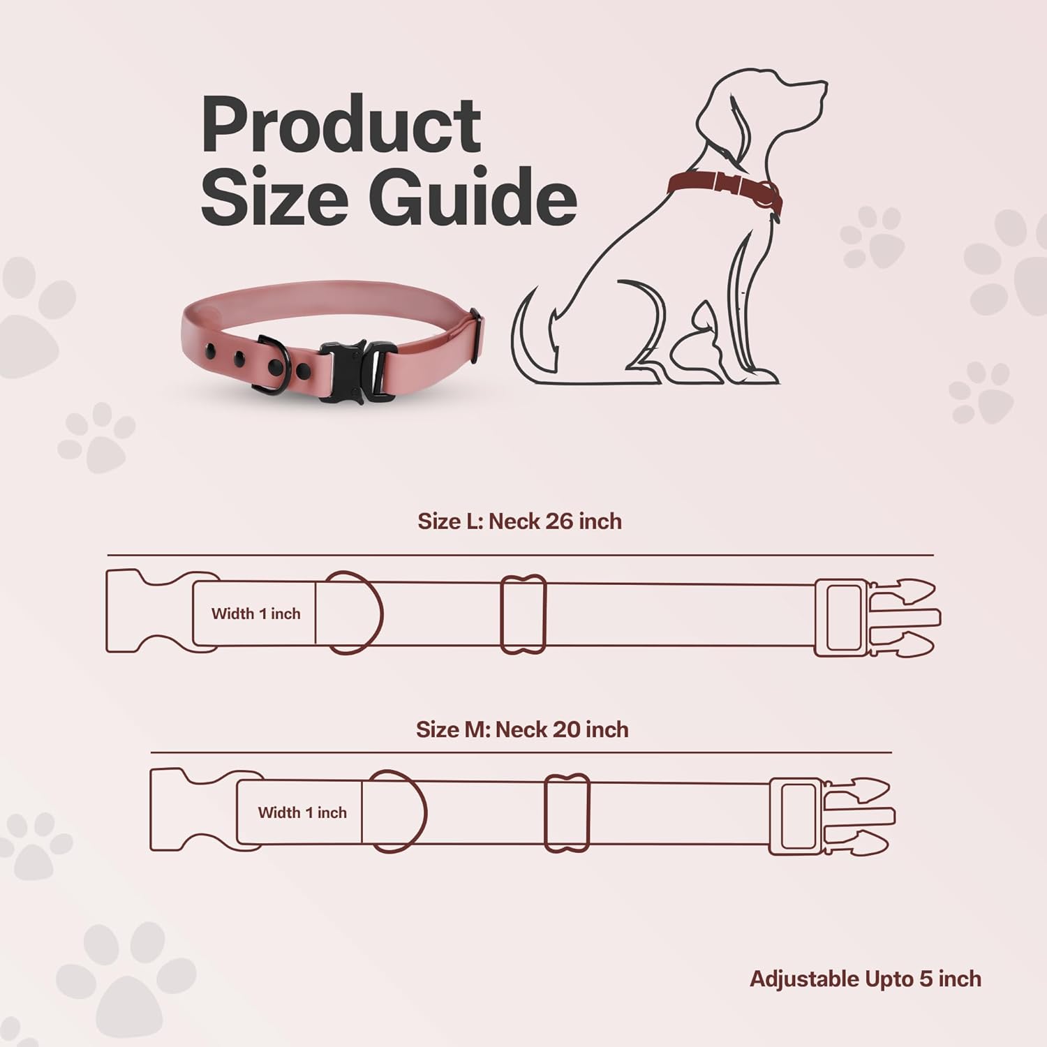 Adil’S Biothane Dog Collar - Waterproof Heavy Duty Dog Collars with Quick Release Buckle & D-Ring