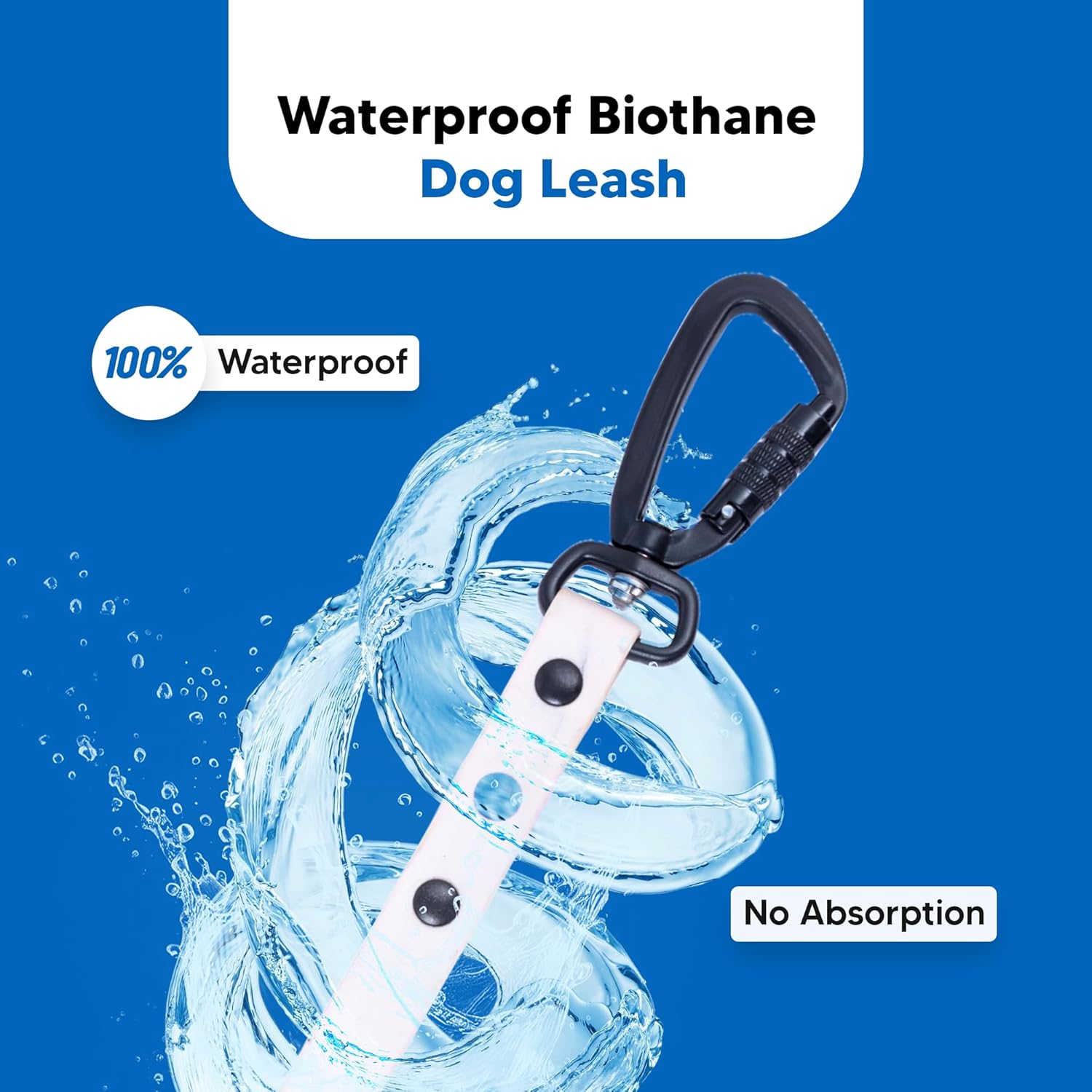 Adil’s Biothane Dog Leash - Waterproof Leashes for Dogs, Metal Hook, Adjustable 5ft Length Suitable for Dogs & Puppies, Ideal for Walking, Running & Training