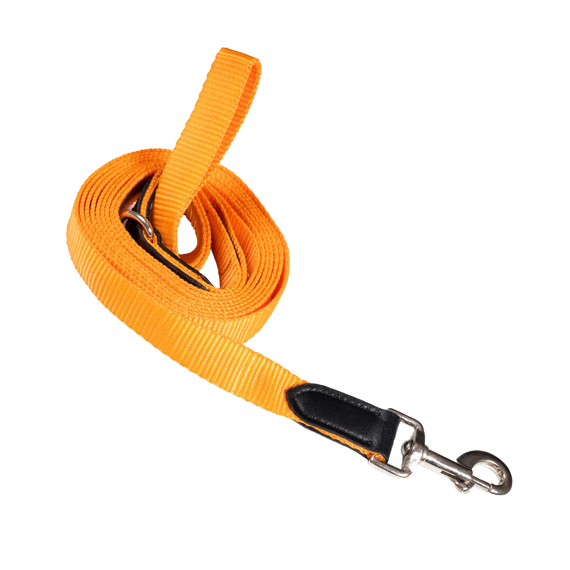 Adil’s 10FT Adjustable Dog Leash Features a Soft Leather Handle, Strong Nylon, and a 360° Swivel Hook—Durable, Comfy, and Ideal for Small to Large Dogs.