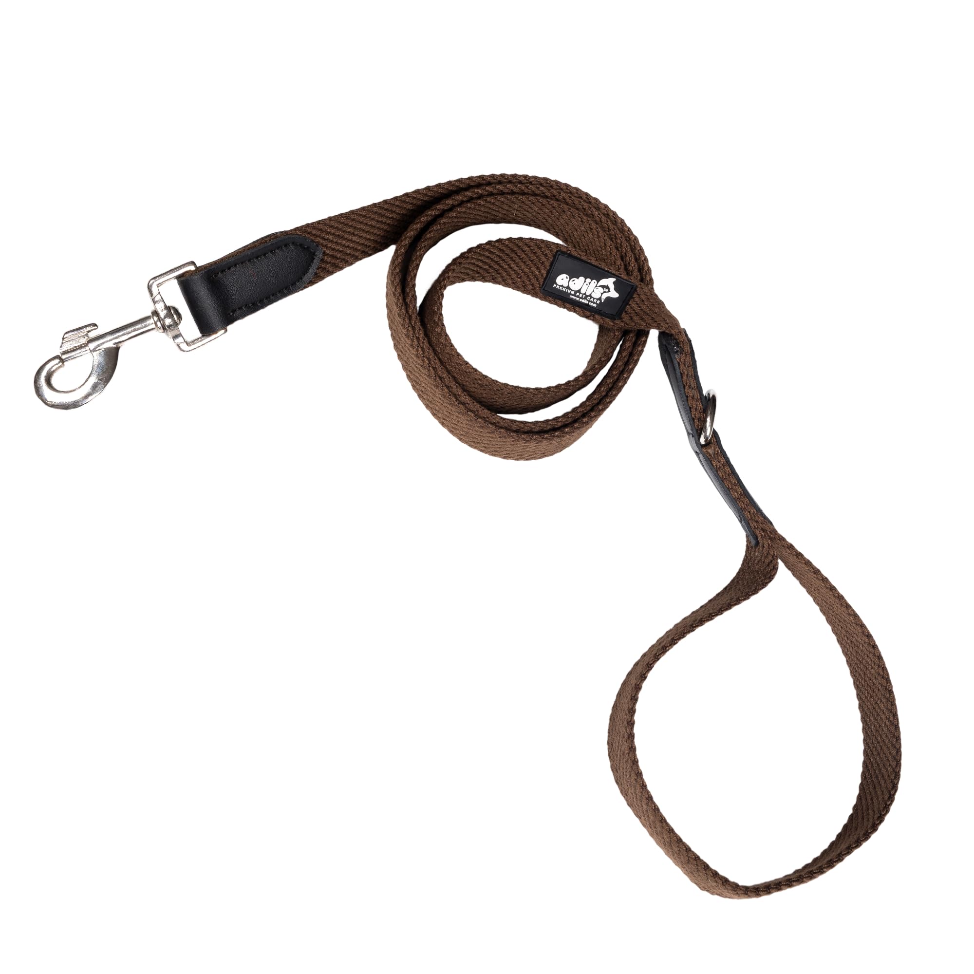 Adil’s 5FT Adjustable Cotton Dog Leash with Soft Leather Handle – Durable Long Lead with 360° Swivel Hook – Strong, Tangle-Free Leash for Walking & Training Small, Medium & Large Dogs