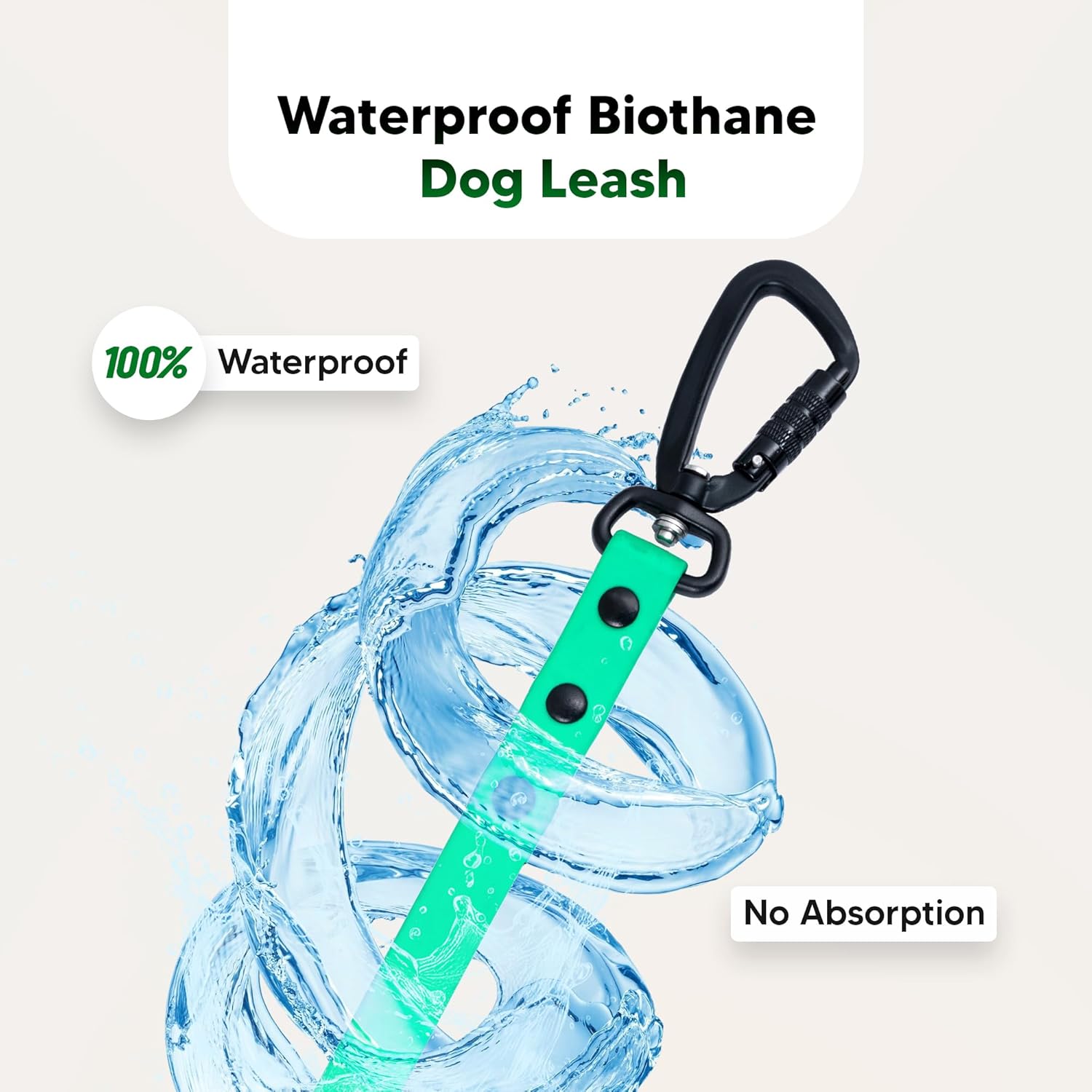 Adil’s Biothane Dog Leash - Waterproof Leashes for Dogs, Metal Hook, Adjustable 5ft Length Suitable for Dogs & Puppies, Ideal for Walking, Running & Training