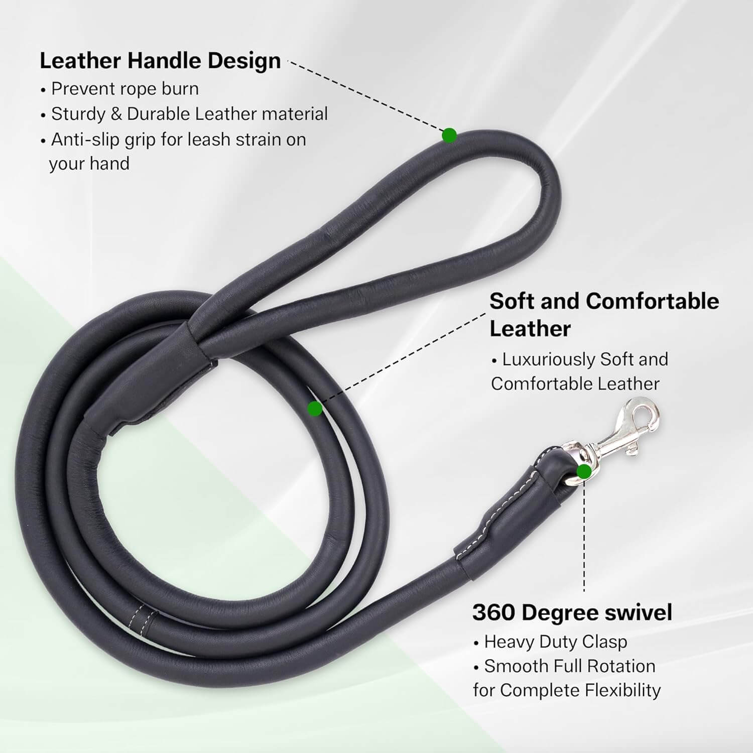 Adil’S Premium Rolled NDM Softy Leather Dog Leashes - 5 Feet Length