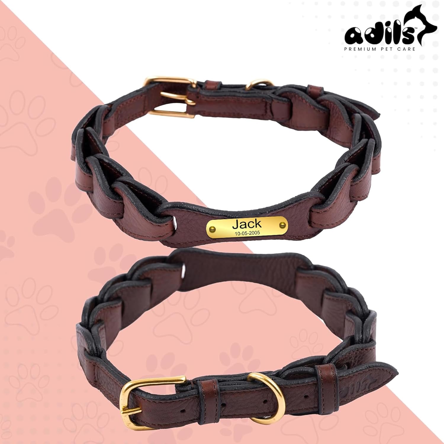 Adil's Leather Personalized Dog Collar (Softy Leather) – 1.5 Inch Wide