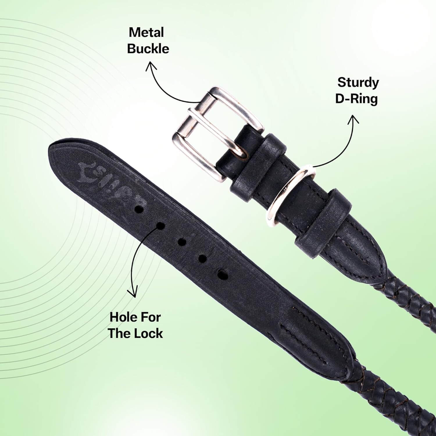 Braided Rolled Drum Dyed (DD) Leather Dog Collar