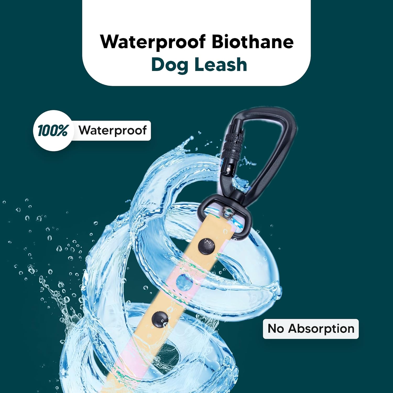 Adil’s Biothane Dog Leash - Waterproof Leashes for Dogs, Metal Hook, Adjustable 5ft Length Suitable for Dogs & Puppies, Ideal for Walking, Running & Training