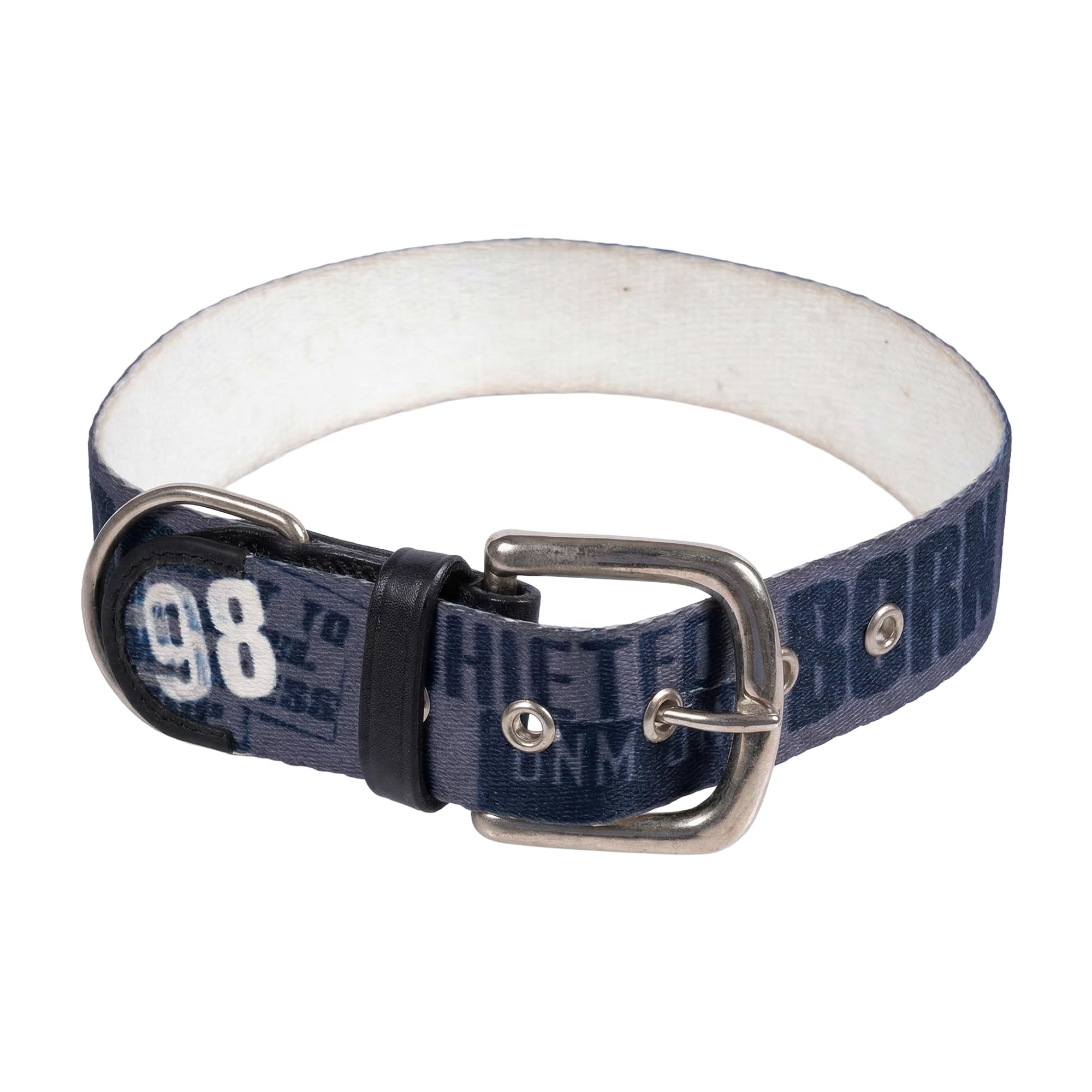 ADIL's Handcrafted Cotton Dog Collar – Premium Graffiti Printed Webbing Neckbelt with Heavy-Duty Metal Buckle & Strong D-Ring Adjustable Neckband for Small Medium Large Dogs, 1.5 Inch (Black, S)