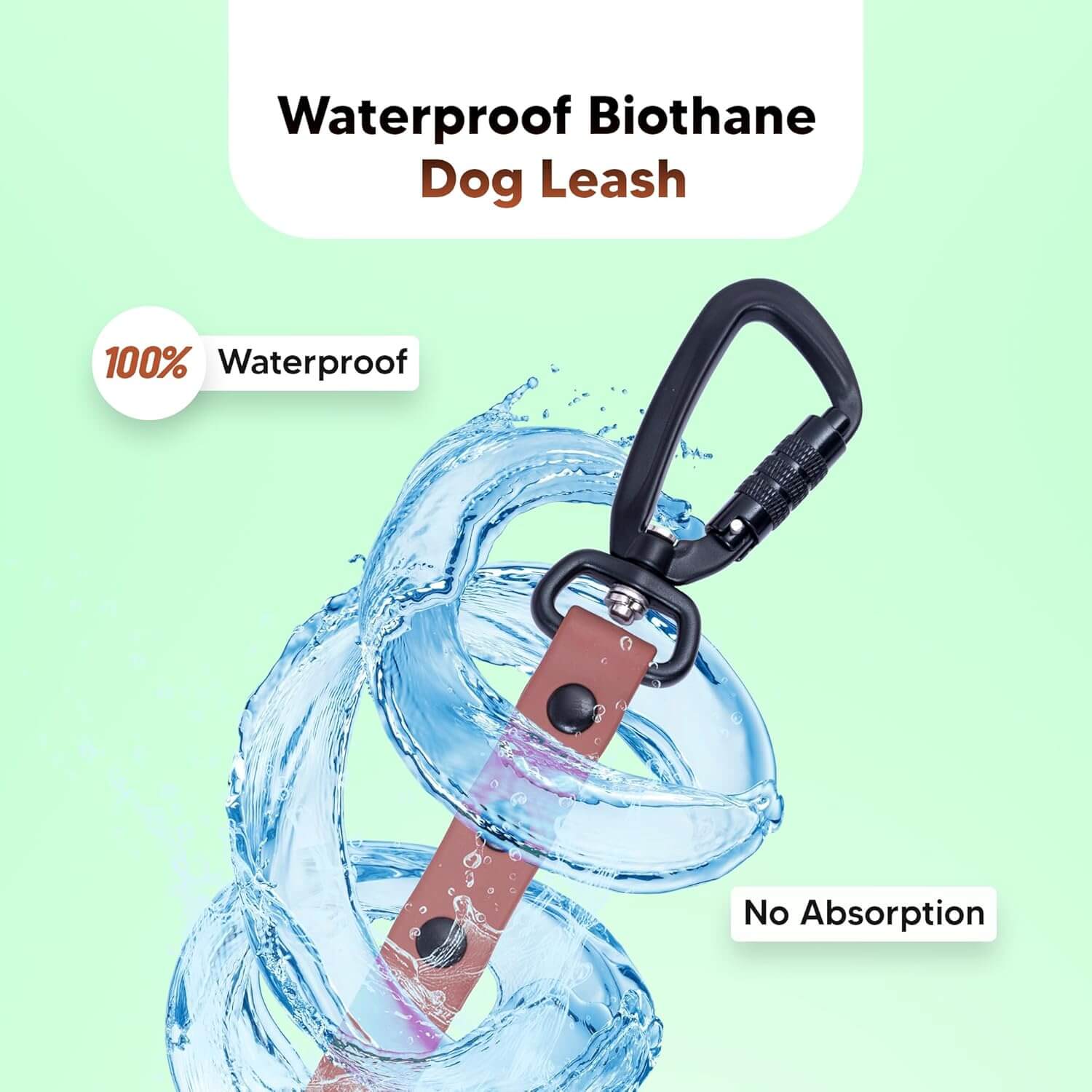 Adil’s Biothane Dog Leash - Waterproof Leashes for Dogs, Metal Hook, Adjustable 5ft Length Suitable for Dogs & Puppies, Ideal for Walking, Running & Training