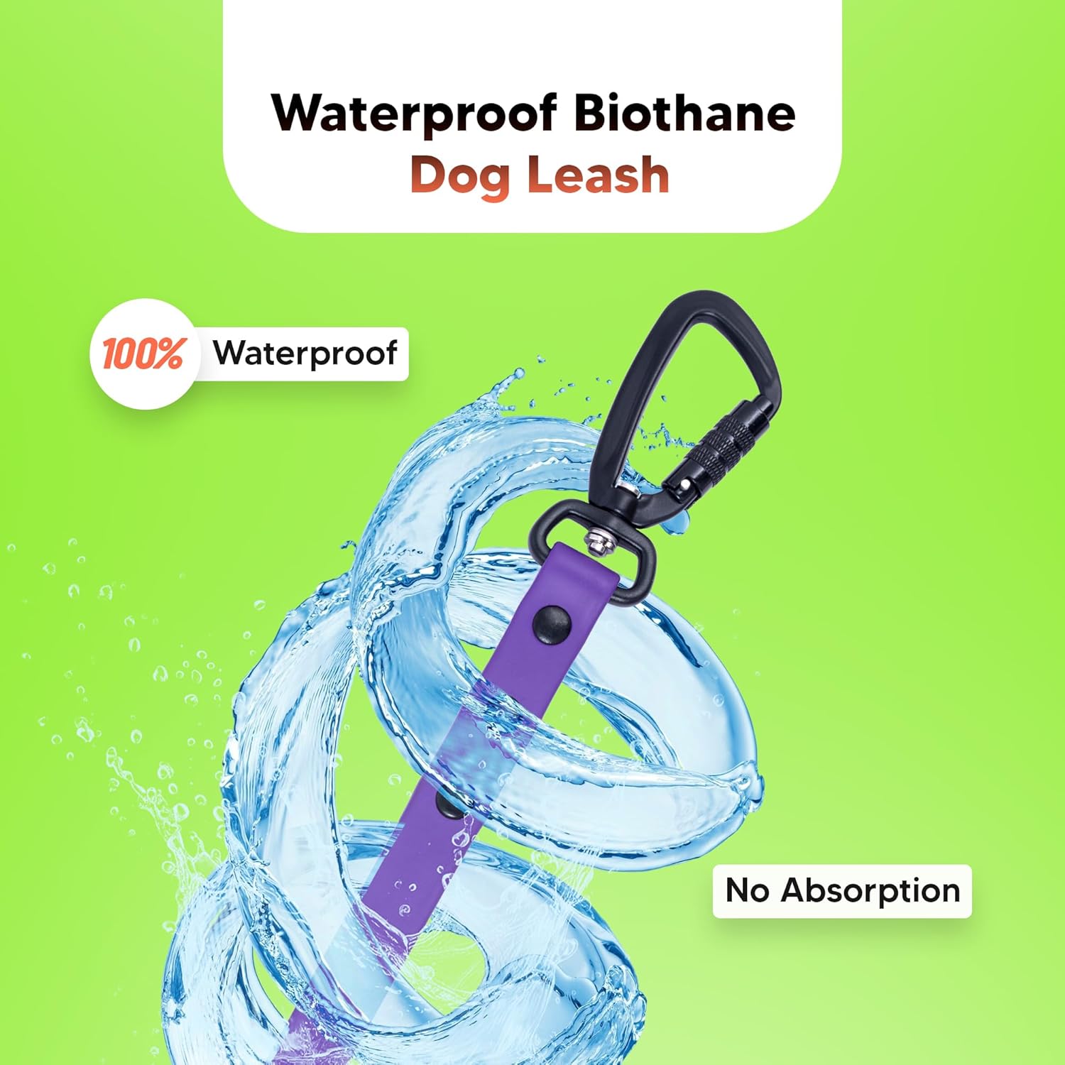 Adil’s Biothane Dog Leash - Waterproof Leashes for Dogs, Metal Hook, Adjustable 5ft Length Suitable for Dogs & Puppies, Ideal for Walking, Running & Training