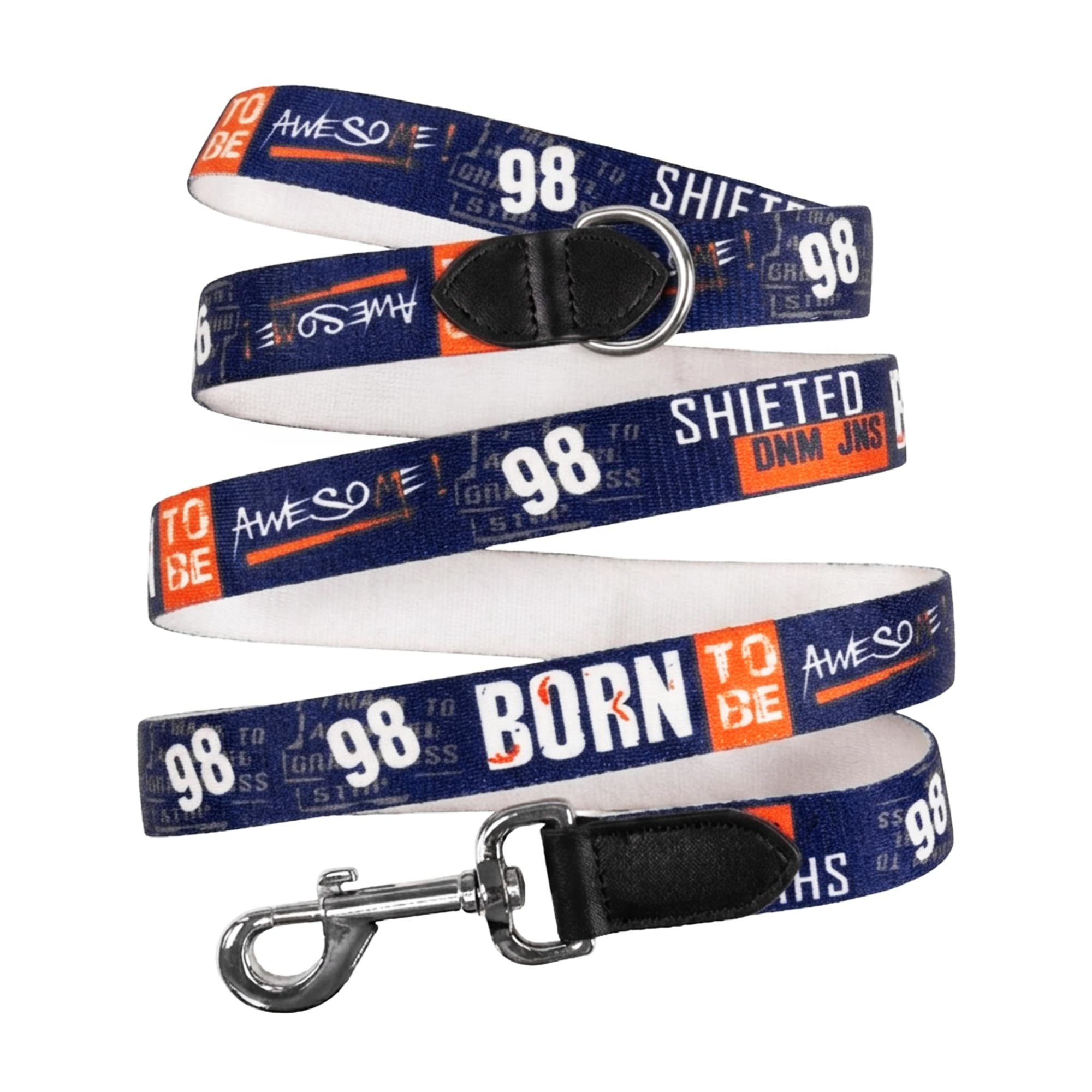 ADIL's Handcrafted Cotton Dog Leash – Premium Graffiti Printed Webbing Pet Walking Lead with Soft Loop Handle 360° Chrome Swivel Hook Strong Metallic D-Ring for Small Medium Large Dogs, 5ft