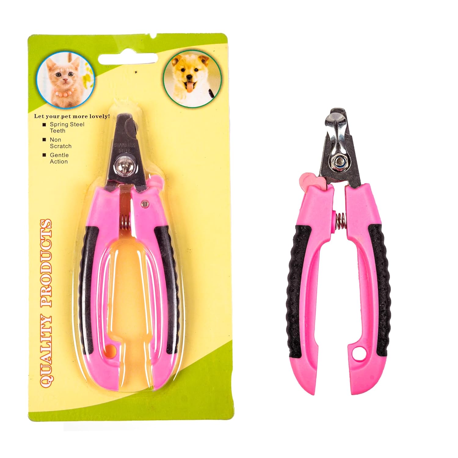 Adil’s Dog Nail Clipper - Pet Nail Trimmer with Safety Guard - Nail Cutter for Dogs & Cats, Stainless Steel Blades, Non-Slip Rubber Handle Grooming Tool for Pets