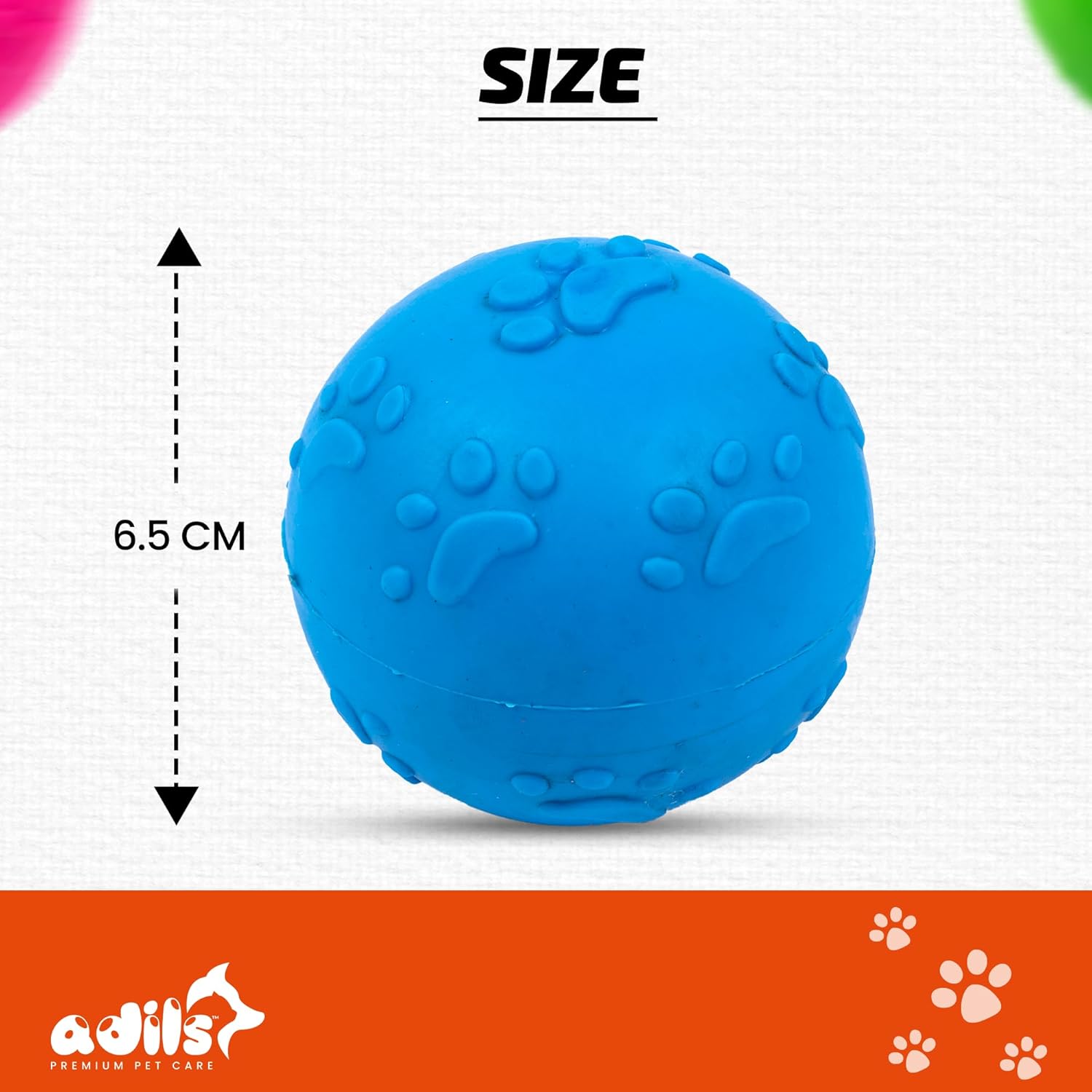 ADIL'S Natural Latex Dog Chews Ball Toy for Small to Medium Dogs & Puppies