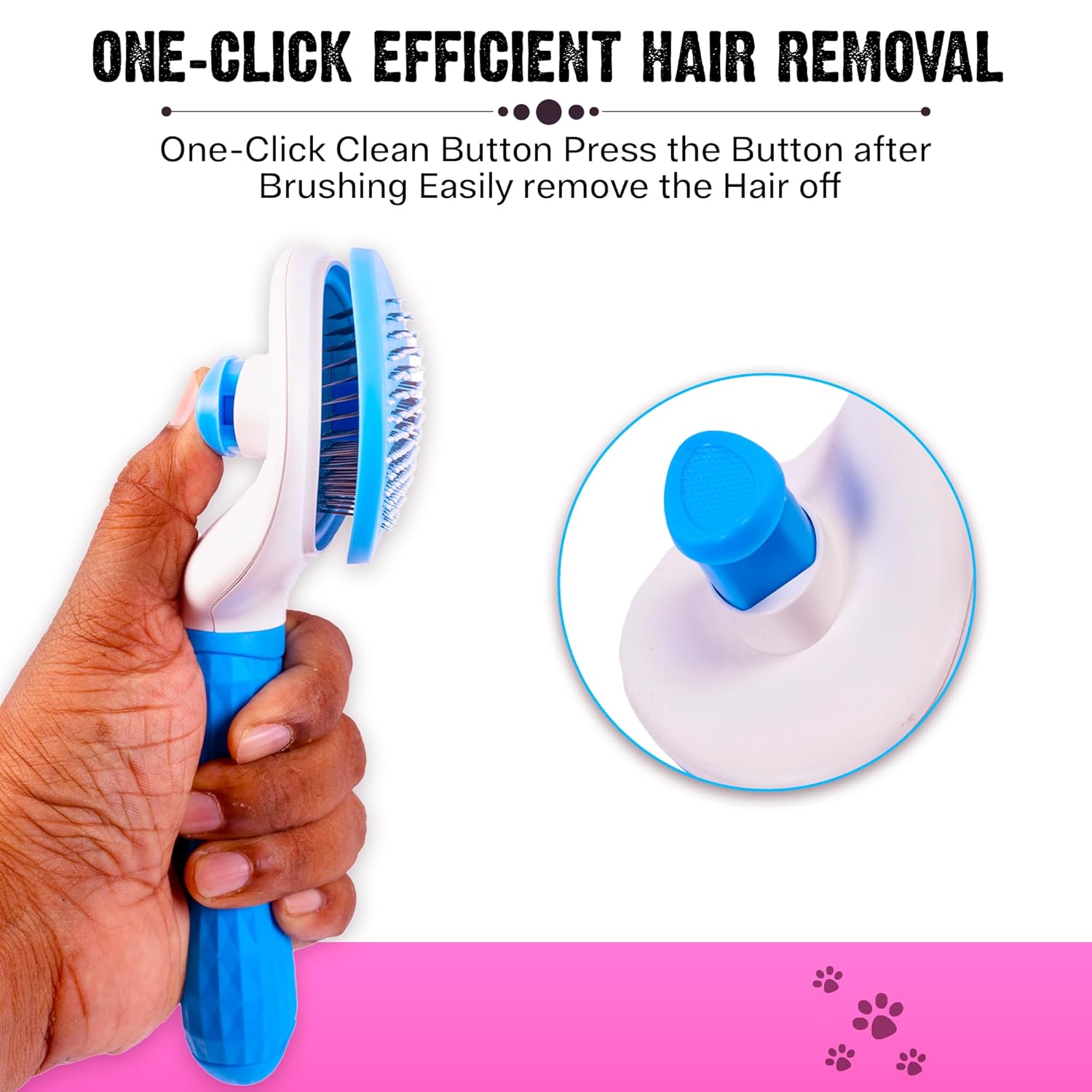 ADIL Self-Cleaning Brush for Dogs, Cats & Bunnies - Pet Grooming Brush