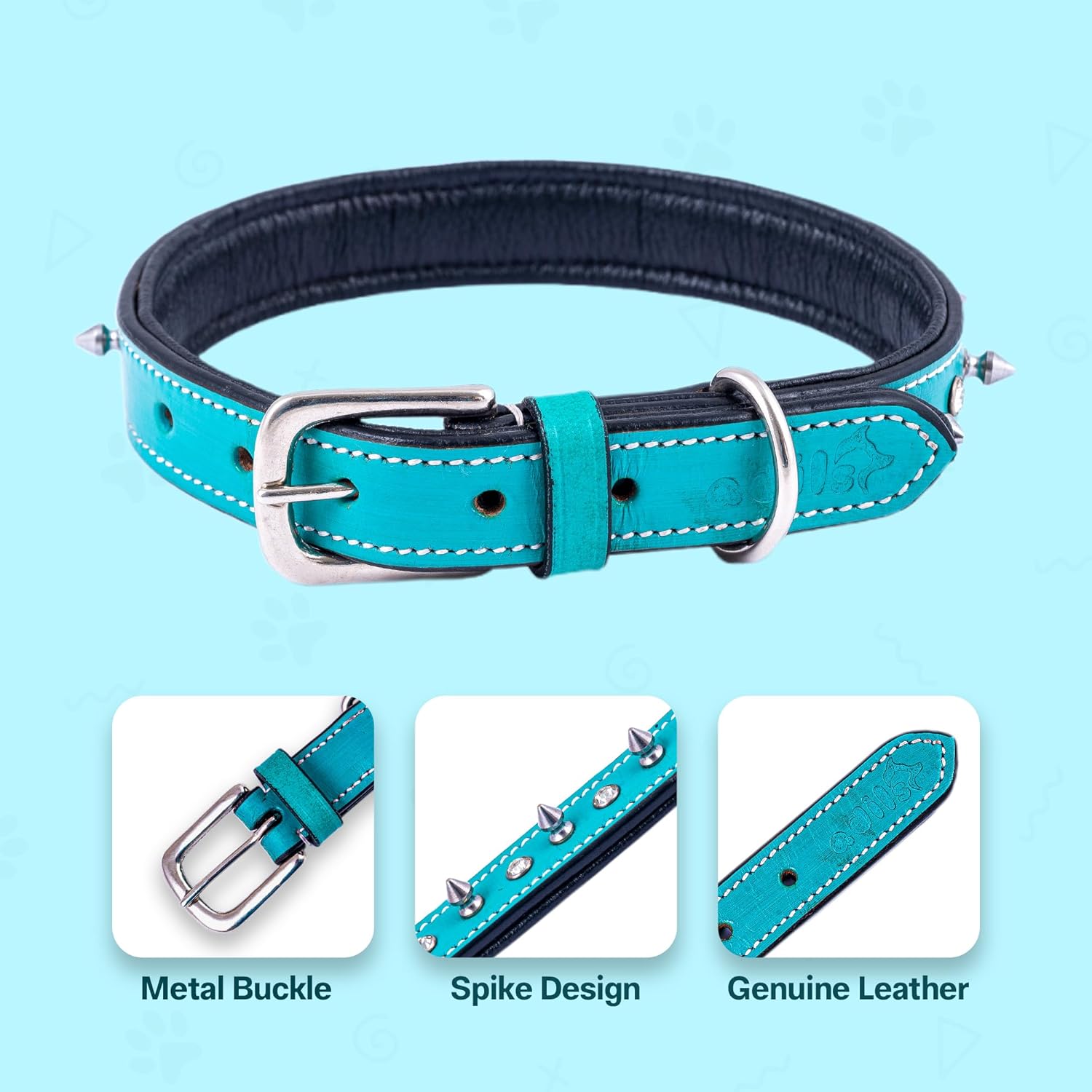Adil’S Leather Spike Studded Dog Collar – Adjustable Pet Collar for Small, Medium, Large Dogs Durable & Stylish for Pitbulls, Bulldogs, Mastiffs & Guard Dogs